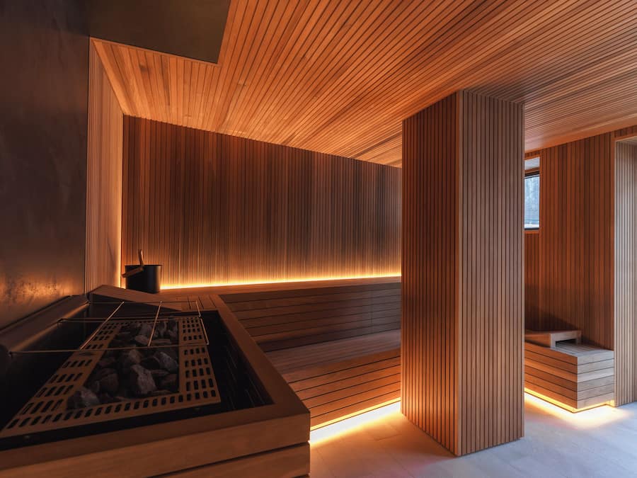 Sauna, steam room, hot stone massages, deep-tissue massages