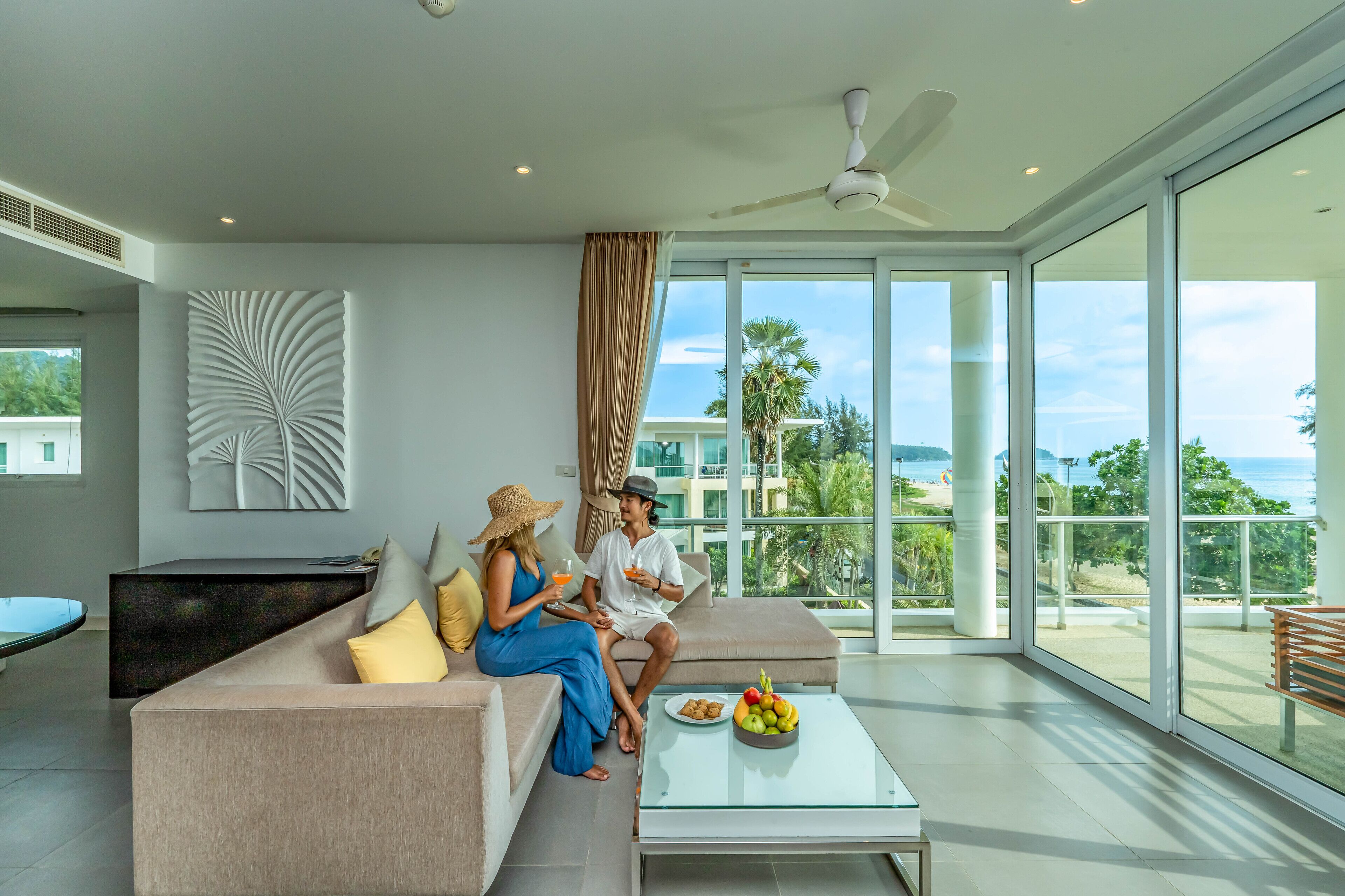 family two-bedroom beachfront residence. | living area | 55-inch smart tv with digital channels, tv