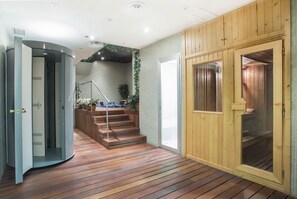 Bastu, bubbelpool, ångbastu, turkiskt bad/hamam och kroppsbehandlingar