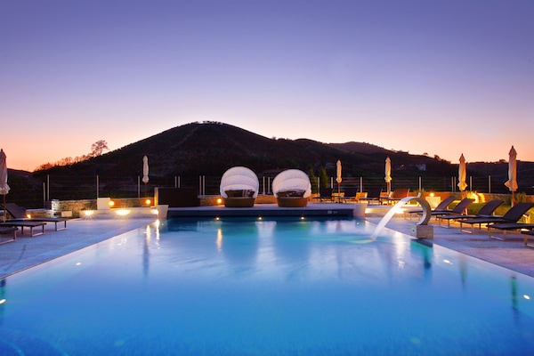 Indoor pool, outdoor pool, sun loungers