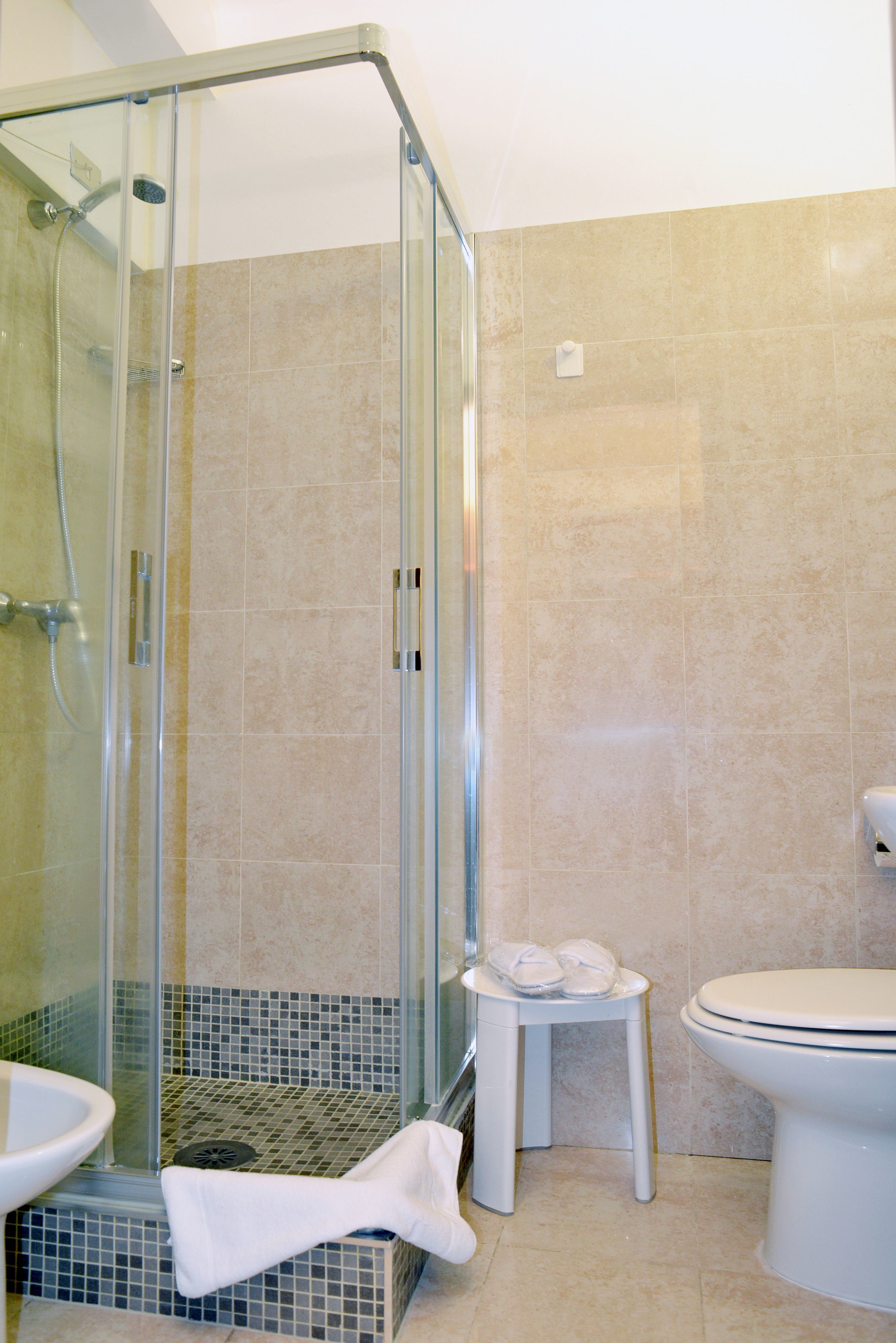 single room | bathroom | shower, hair dryer, bidet, towels