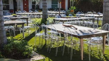 Outdoor banquet area