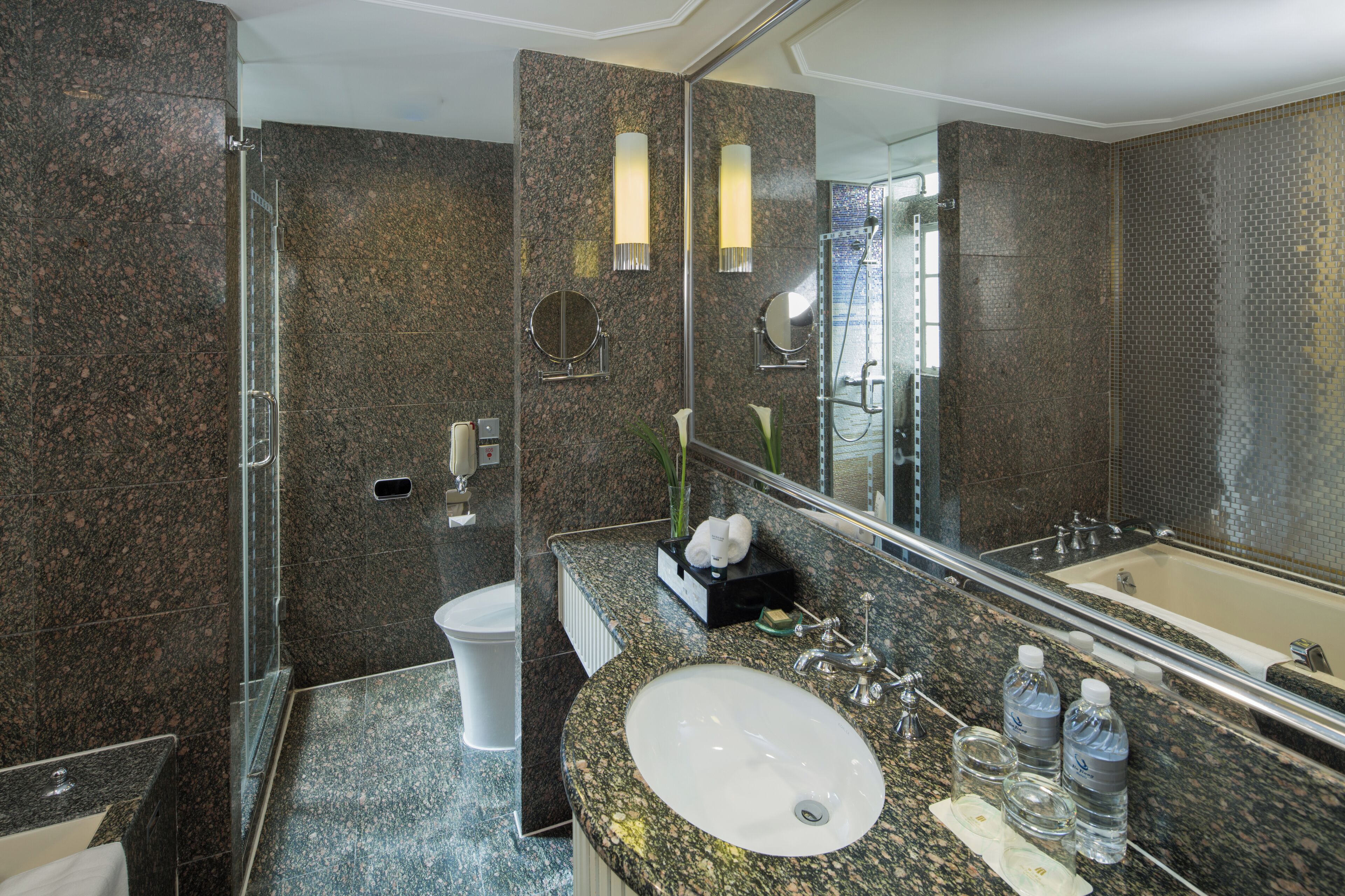 deluxe suite - cathay building | bathroom | separate bathtub and shower, rainfall showerhead, free toiletries