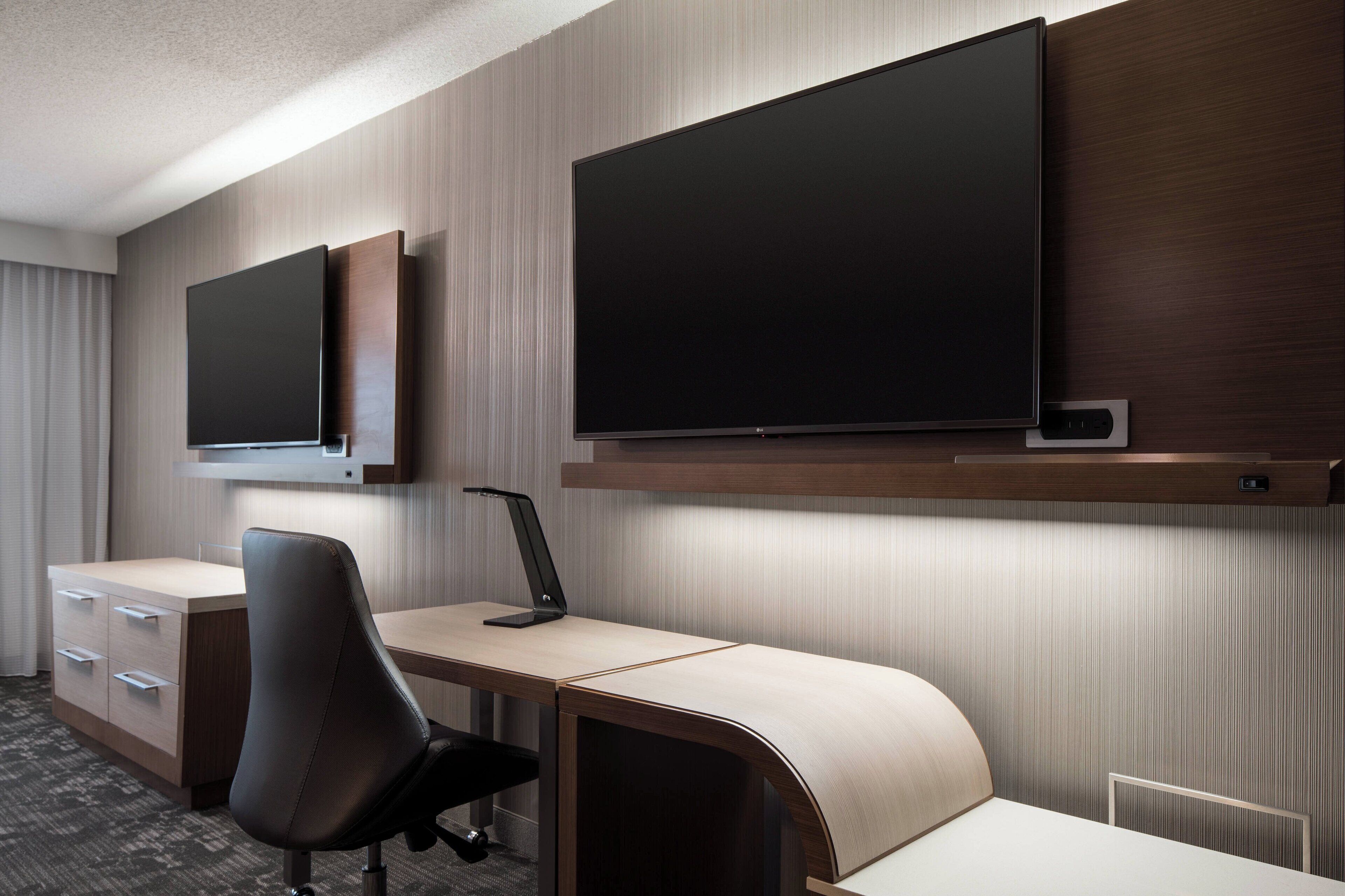 premium bedding, down duvets, pillow-top beds, desk