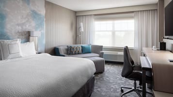 Premium bedding, down duvets, pillow-top beds, desk