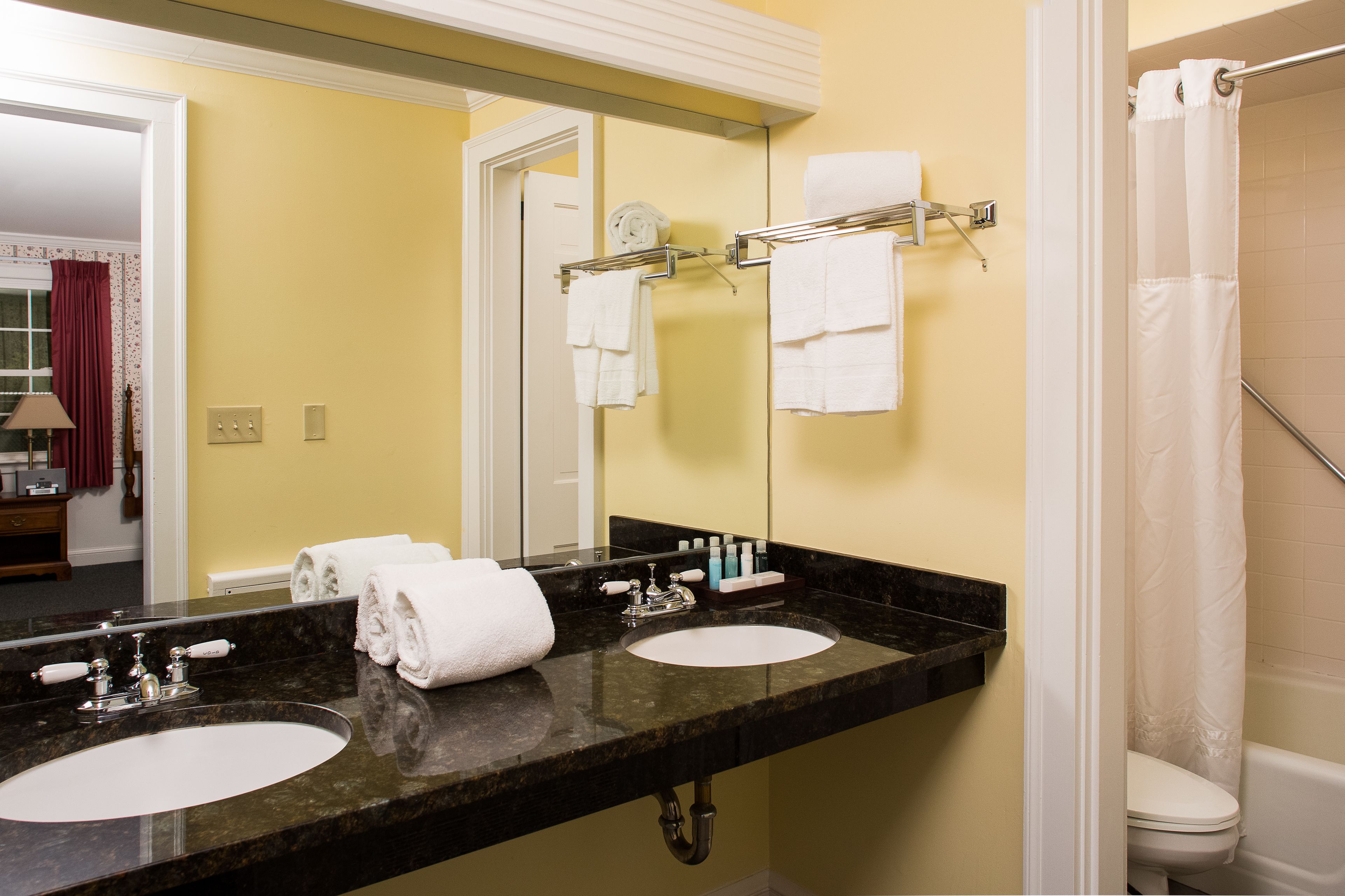 free toiletries, hair dryer, towels