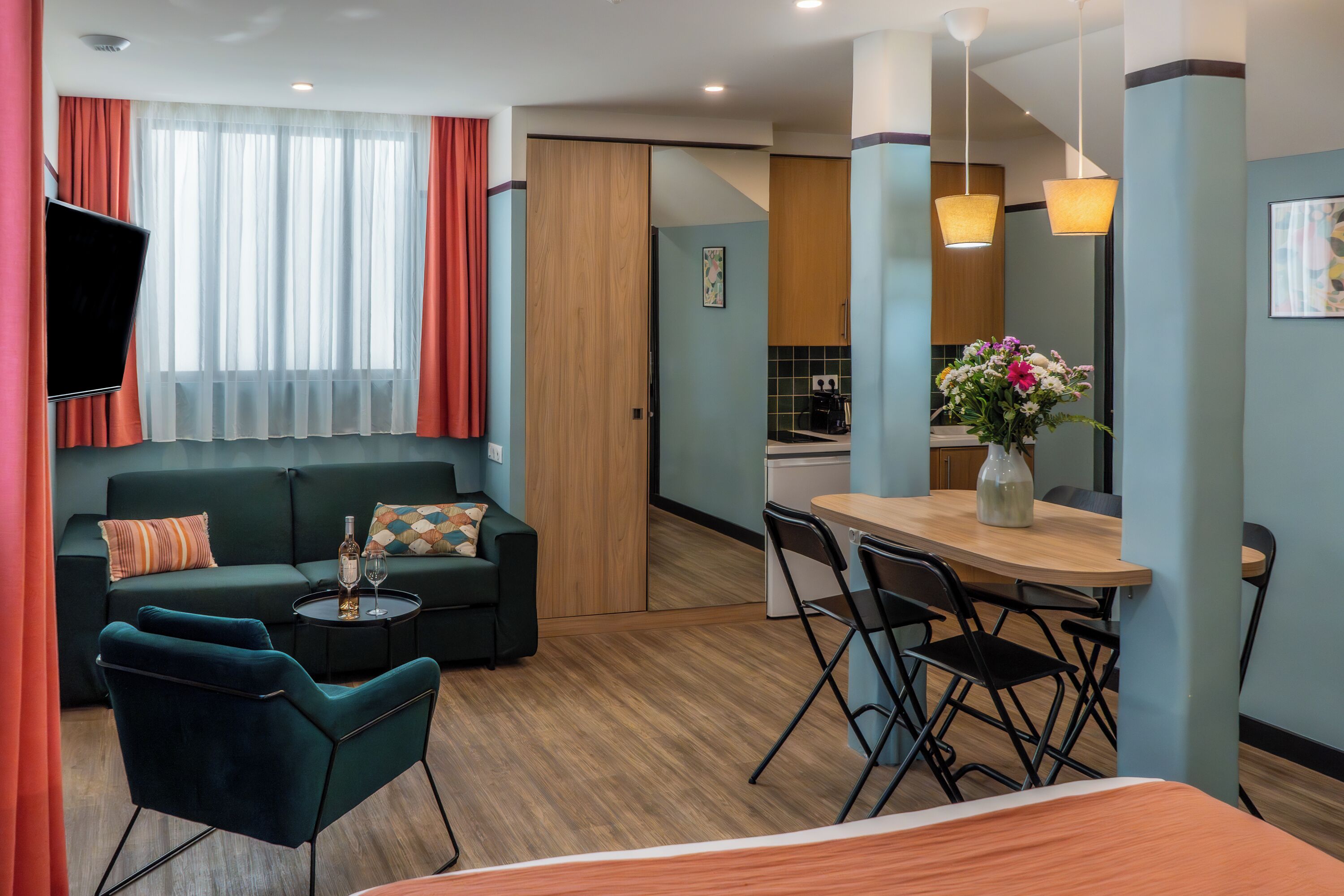 Studio Familial Rez-de-chaussée 28m² | Biancheria da letto di alta qualità, una cassaforte in camera