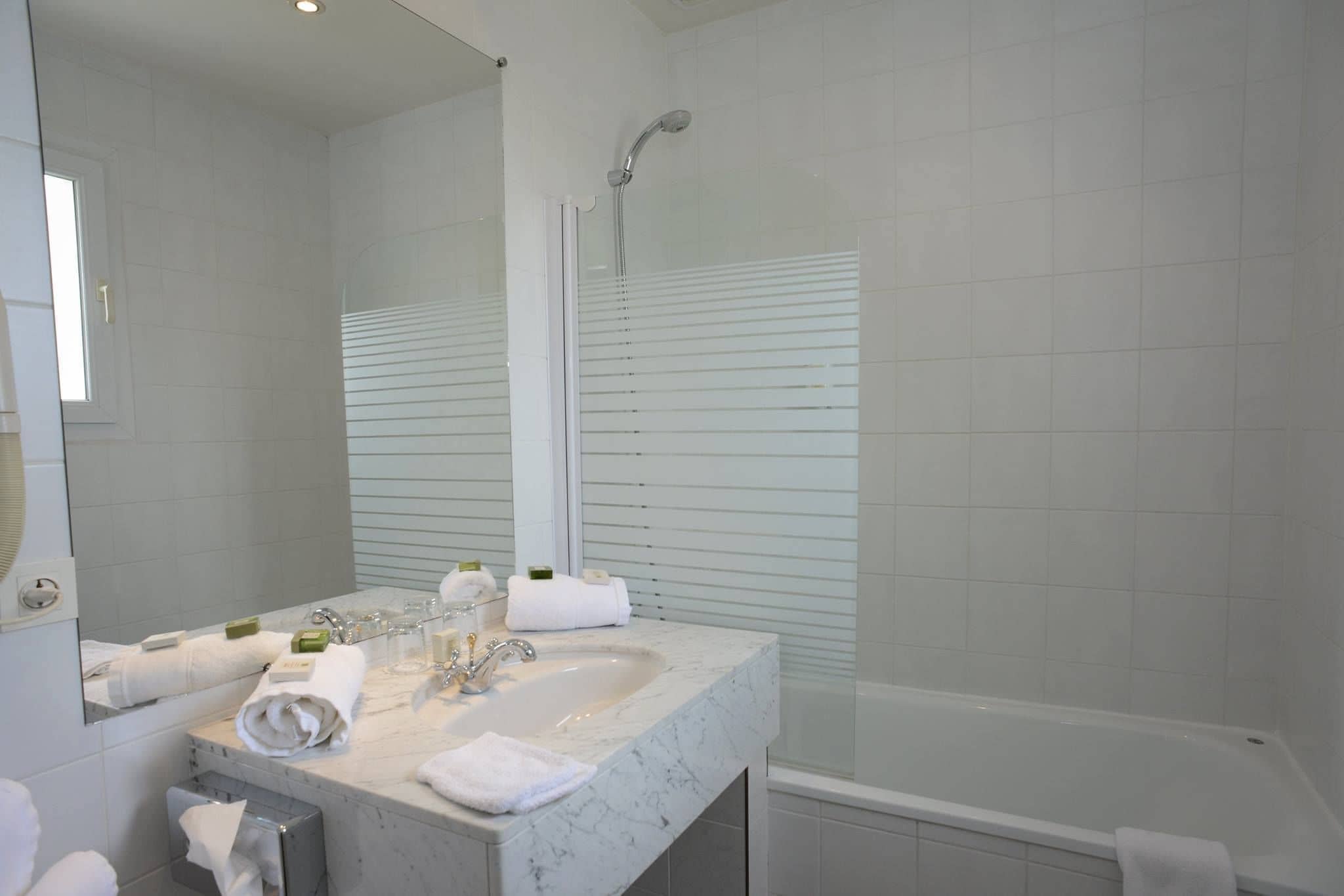Hair dryer, towels