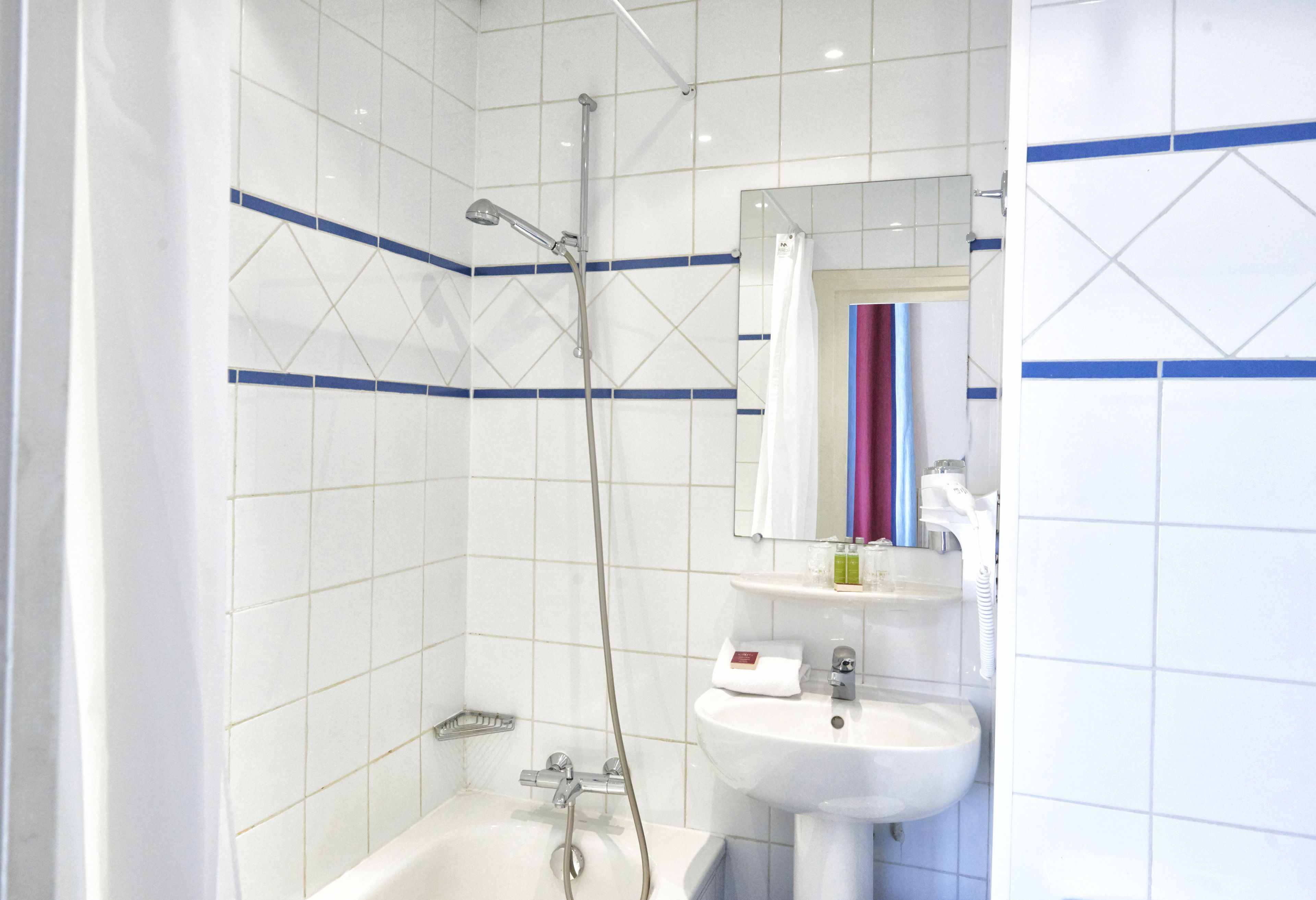 free toiletries, hair dryer, towels