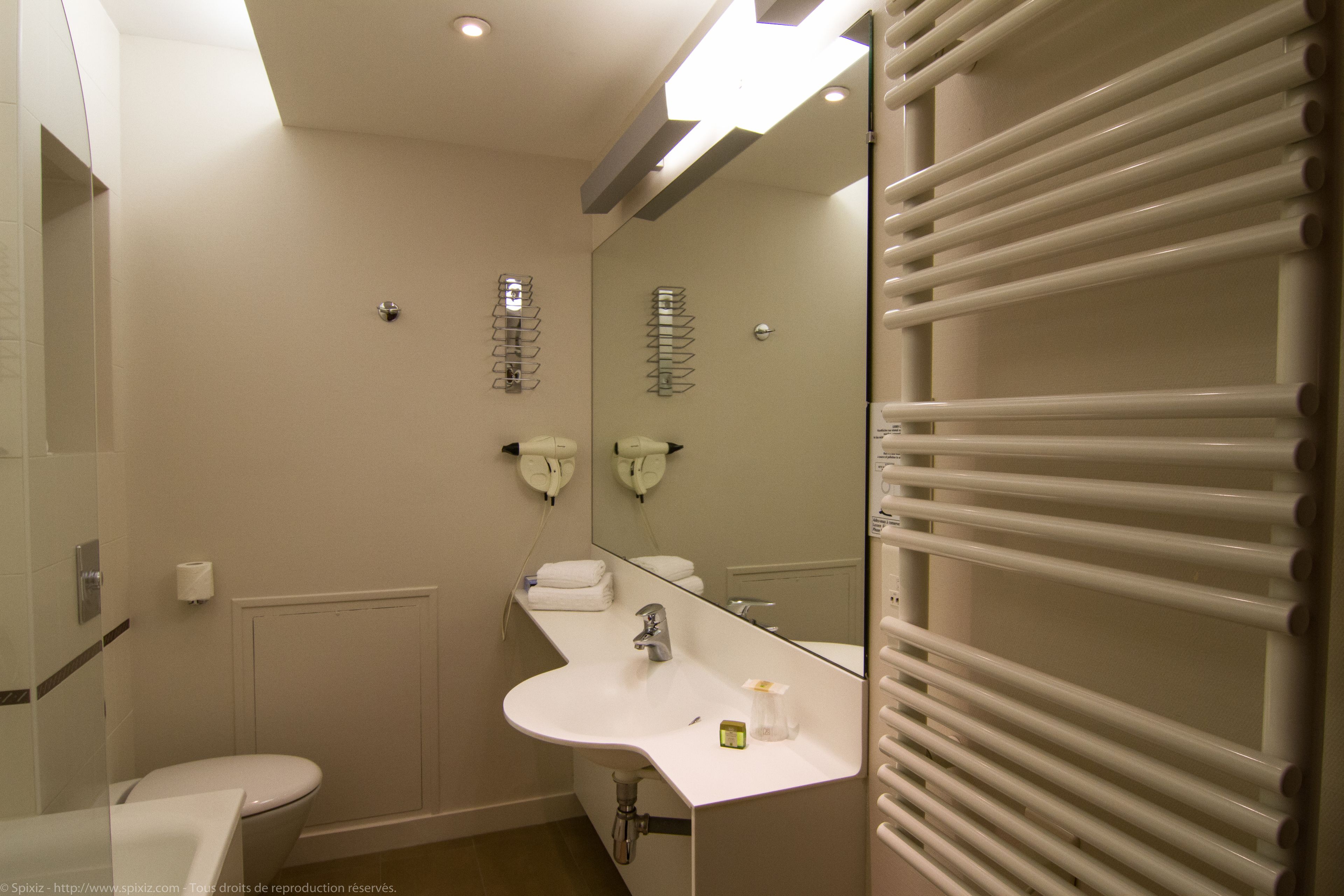 free toiletries, hair dryer, towels