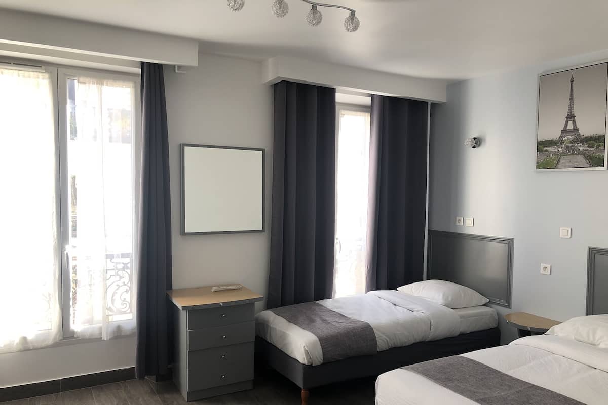Desk, free WiFi, bed sheets