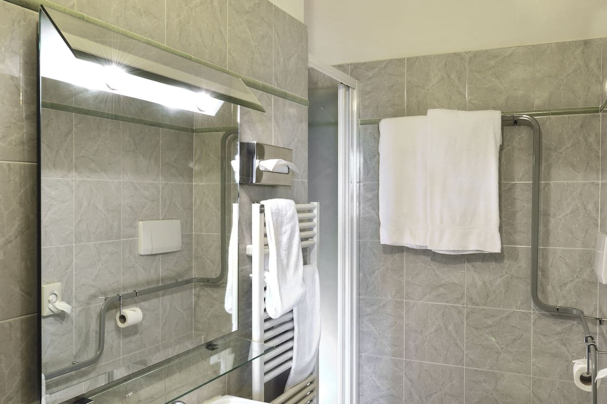 shower, eco-friendly toiletries, hair dryer, bidet