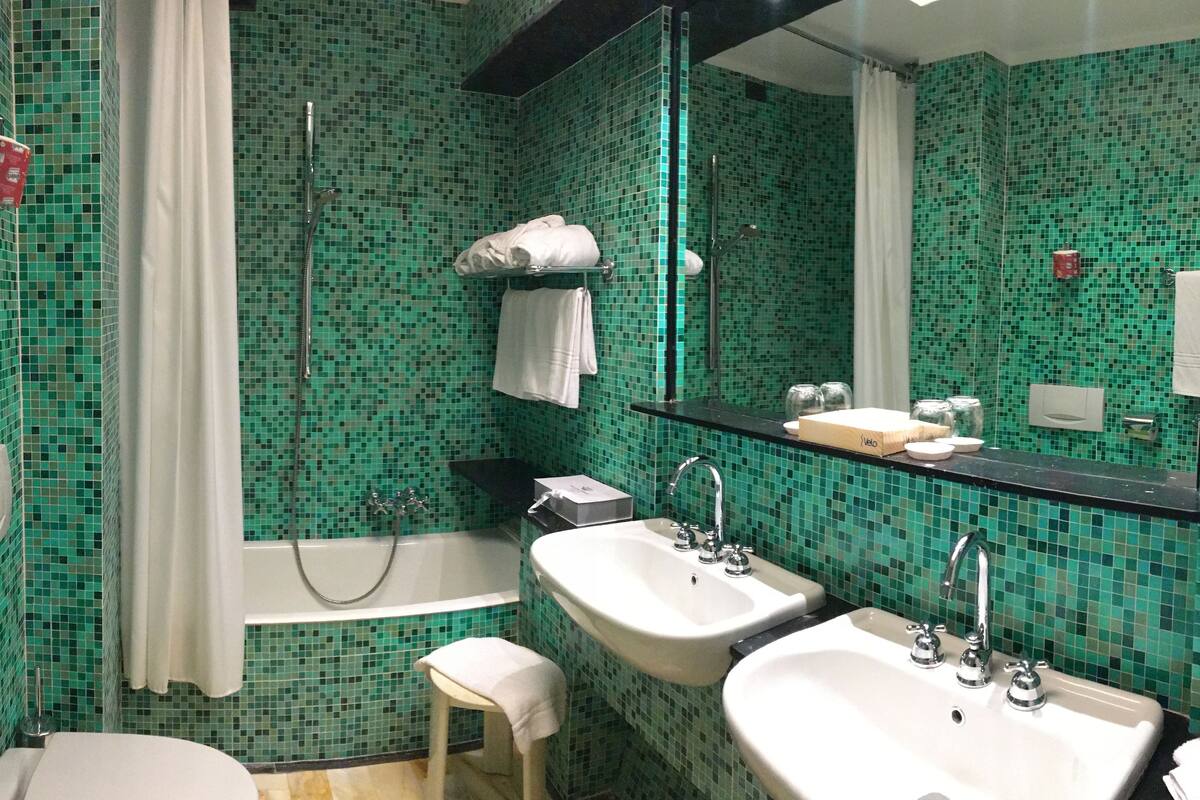 free toiletries, hair dryer, bathrobes, slippers