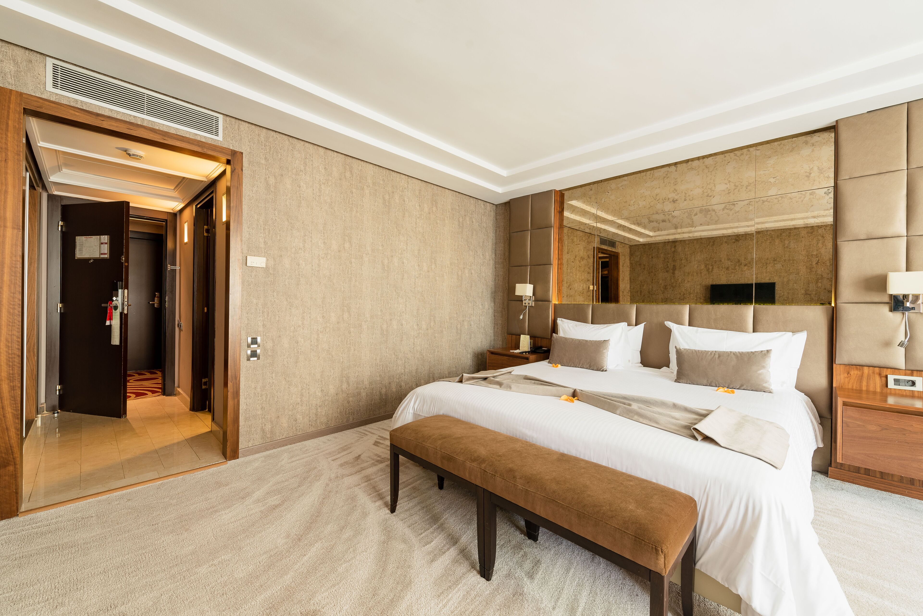 egyptian cotton sheets, premium bedding, minibar, in-room safe