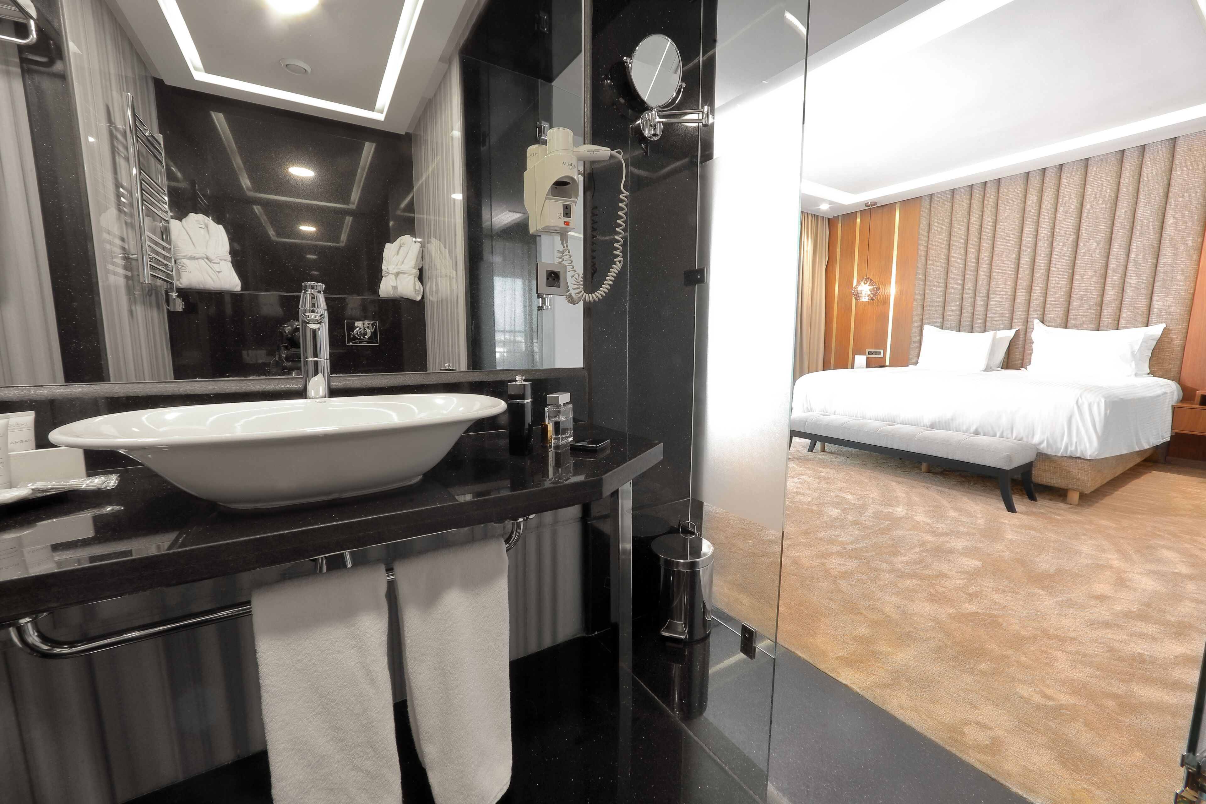 egyptian cotton sheets, premium bedding, minibar, in-room safe