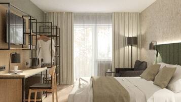 Desk, blackout drapes, free WiFi