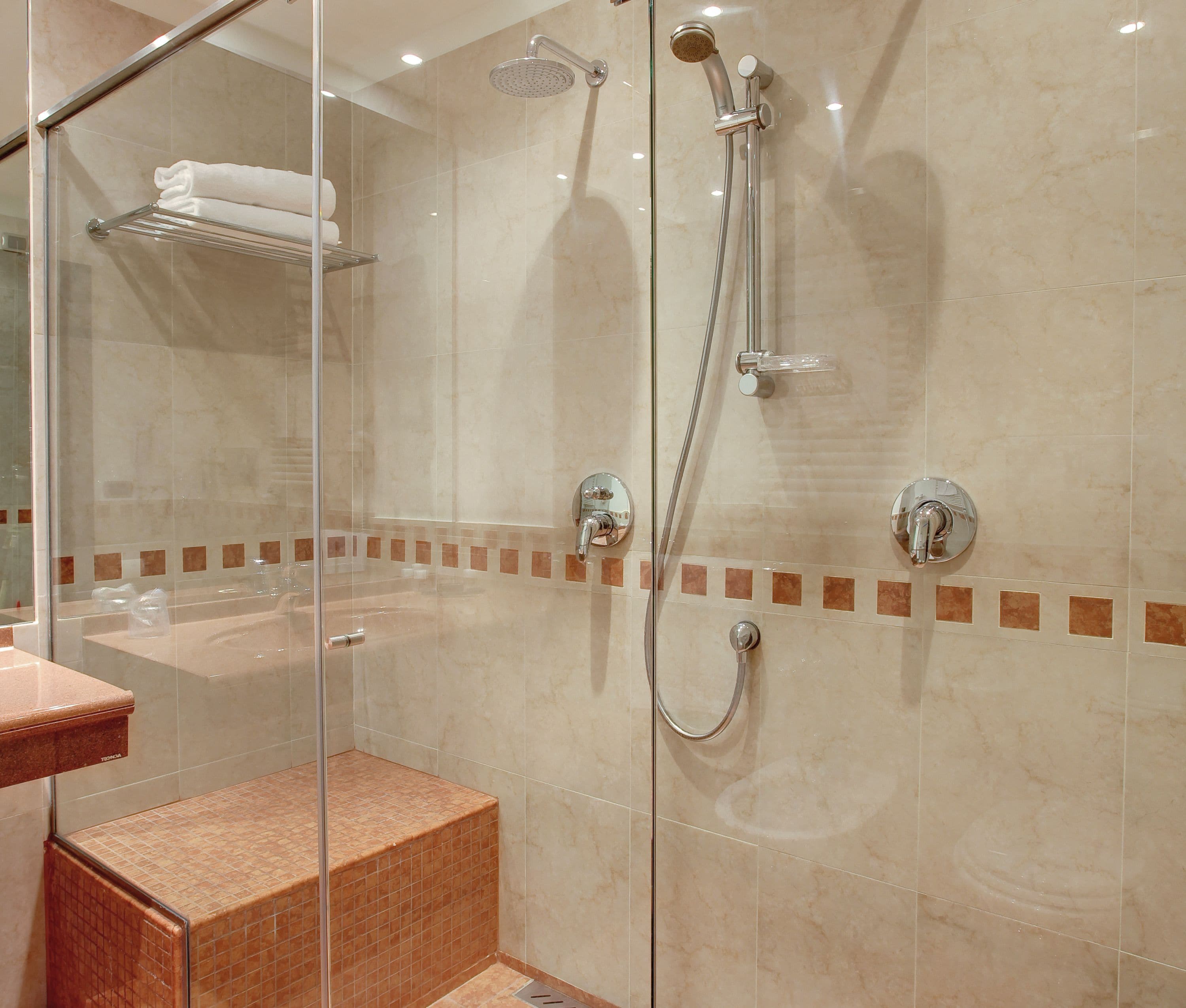 free toiletries, hair dryer, bidet, towels