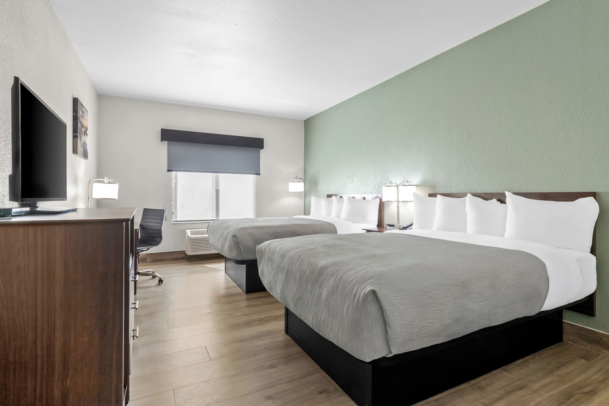 Standard Room, 2 Queen Beds, Non Smoking | Premium bedding, desk, iron/ironing board, free WiFi