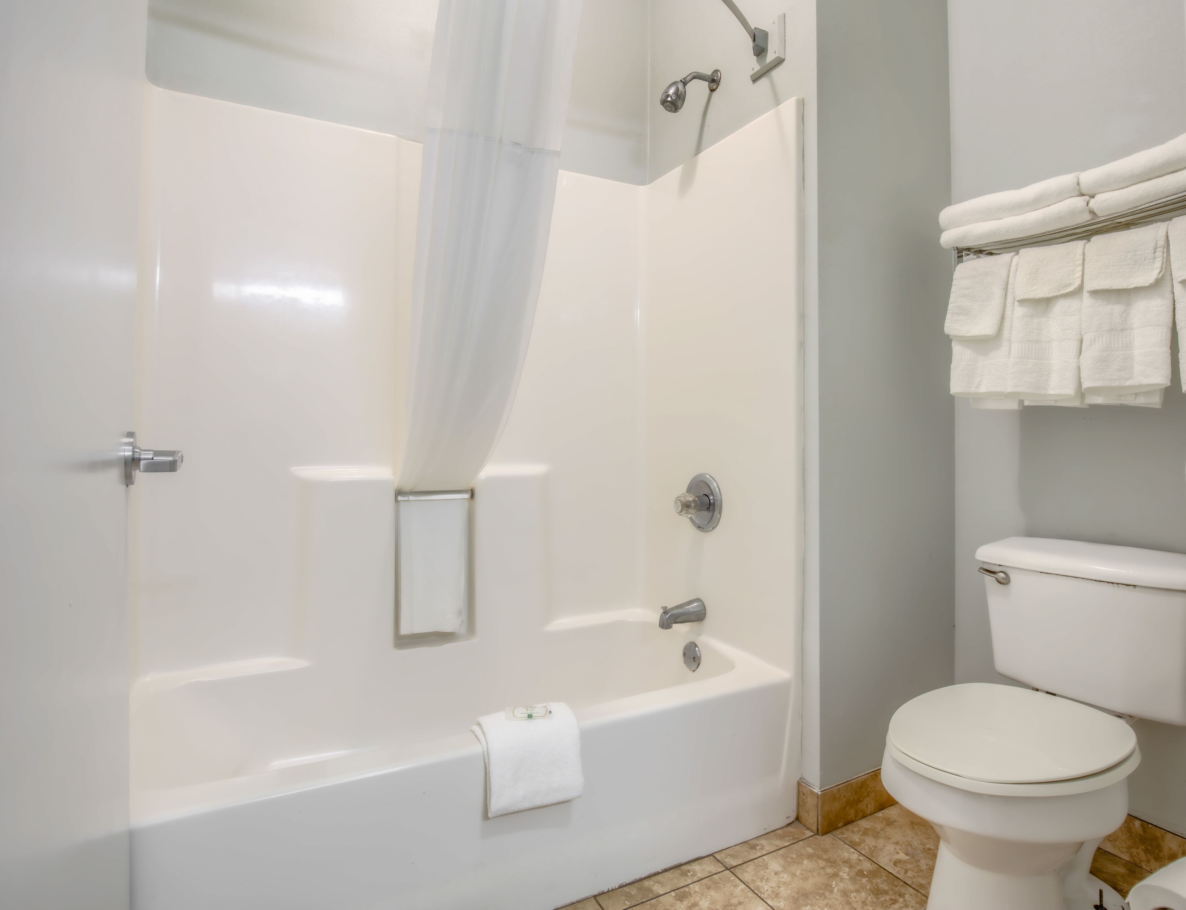 Une salle de bain avec une baignoire, des toilettes et un porte-serviettes.