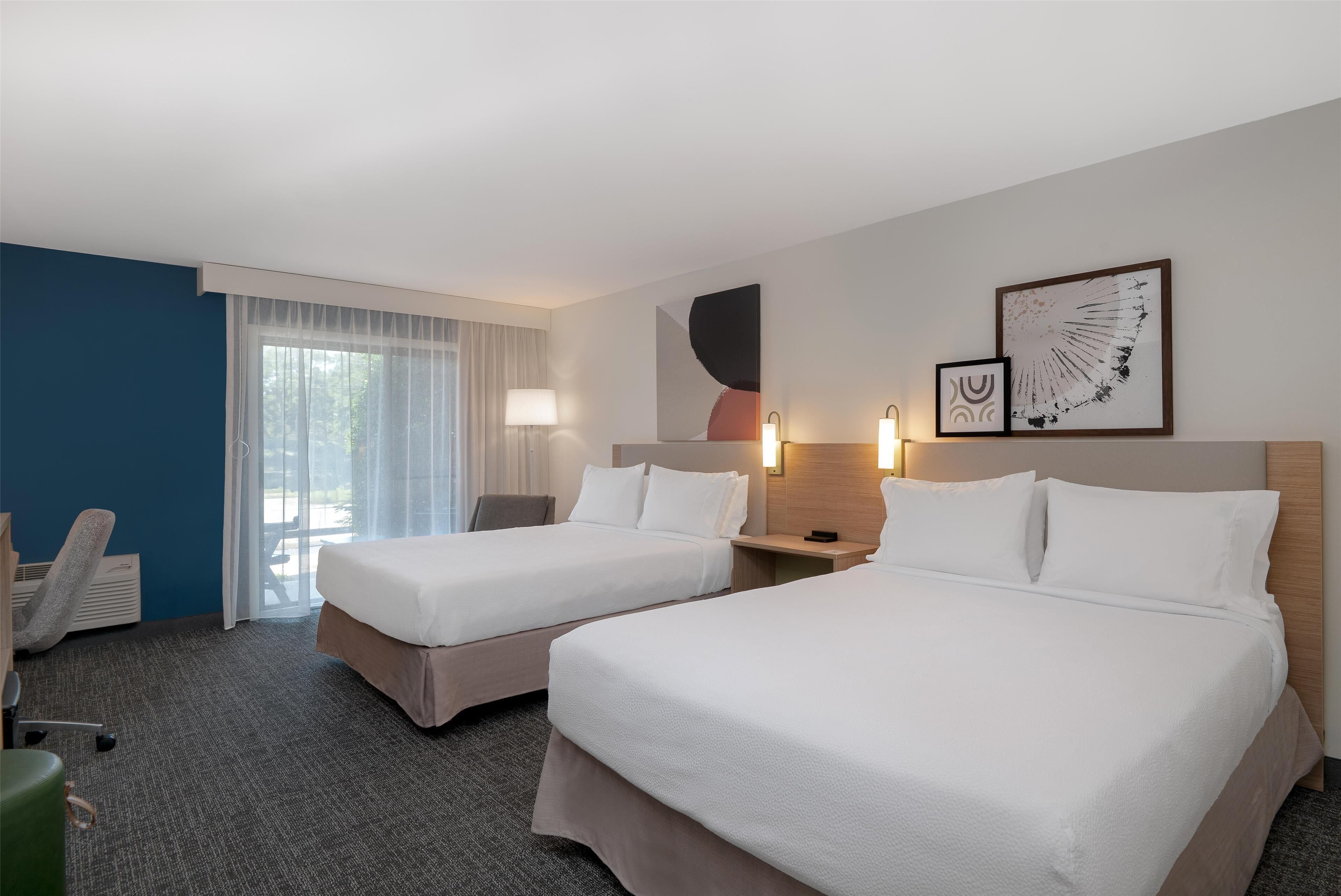 Room, 2 Queen Beds, Accessible (Mobility & Roll-In Shower) | Premium bedding, in-room safe, desk, laptop workspace