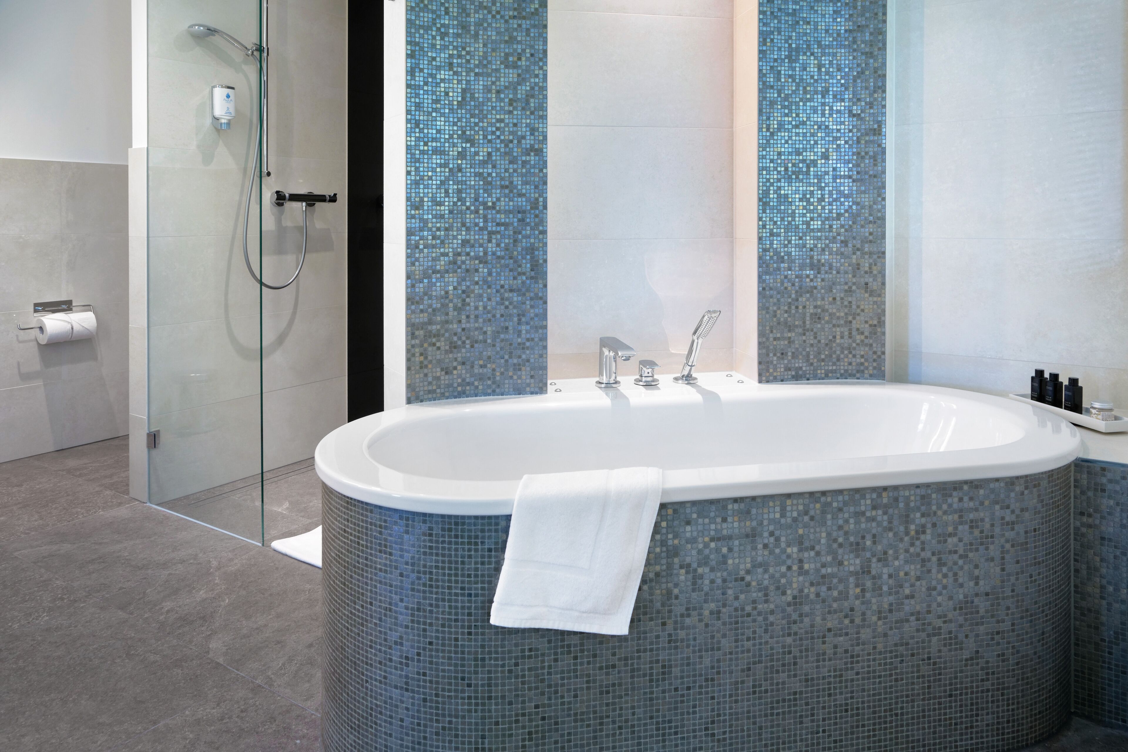 deluxe suite with seeview | bathroom | free toiletries, hair dryer, towels