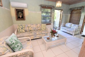 Exceptional Memories- Footprints away from the beach with Balcony | Living room