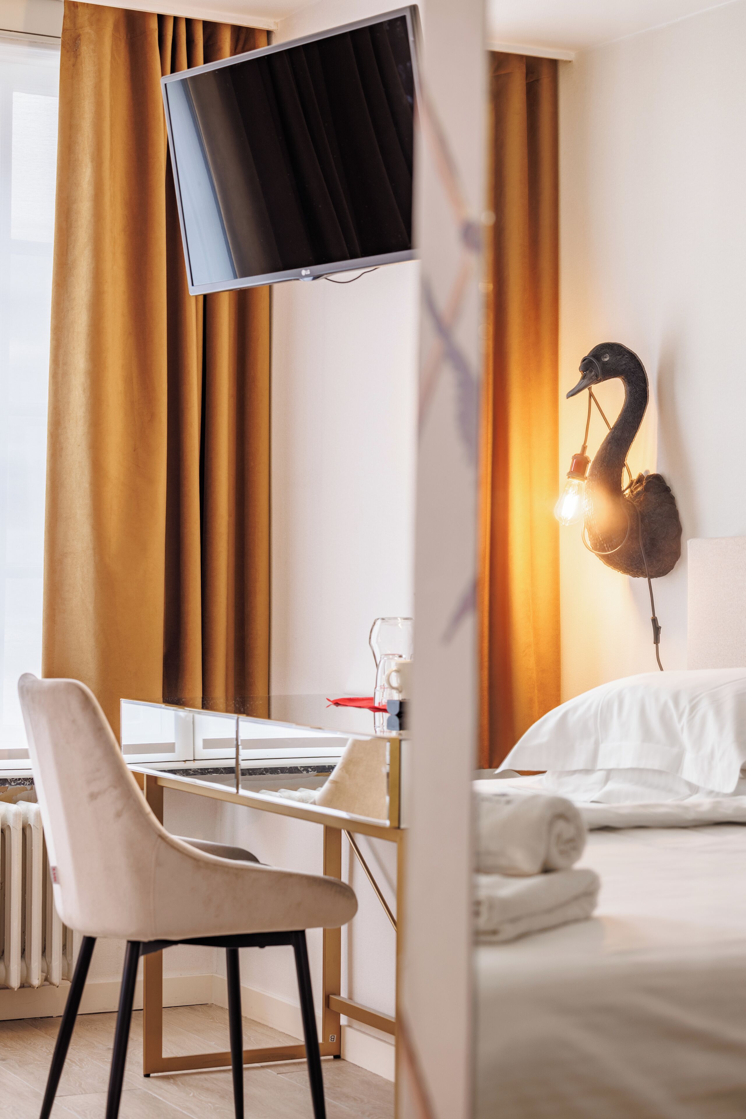 in-room safe, desk, blackout curtains, iron/ironing board