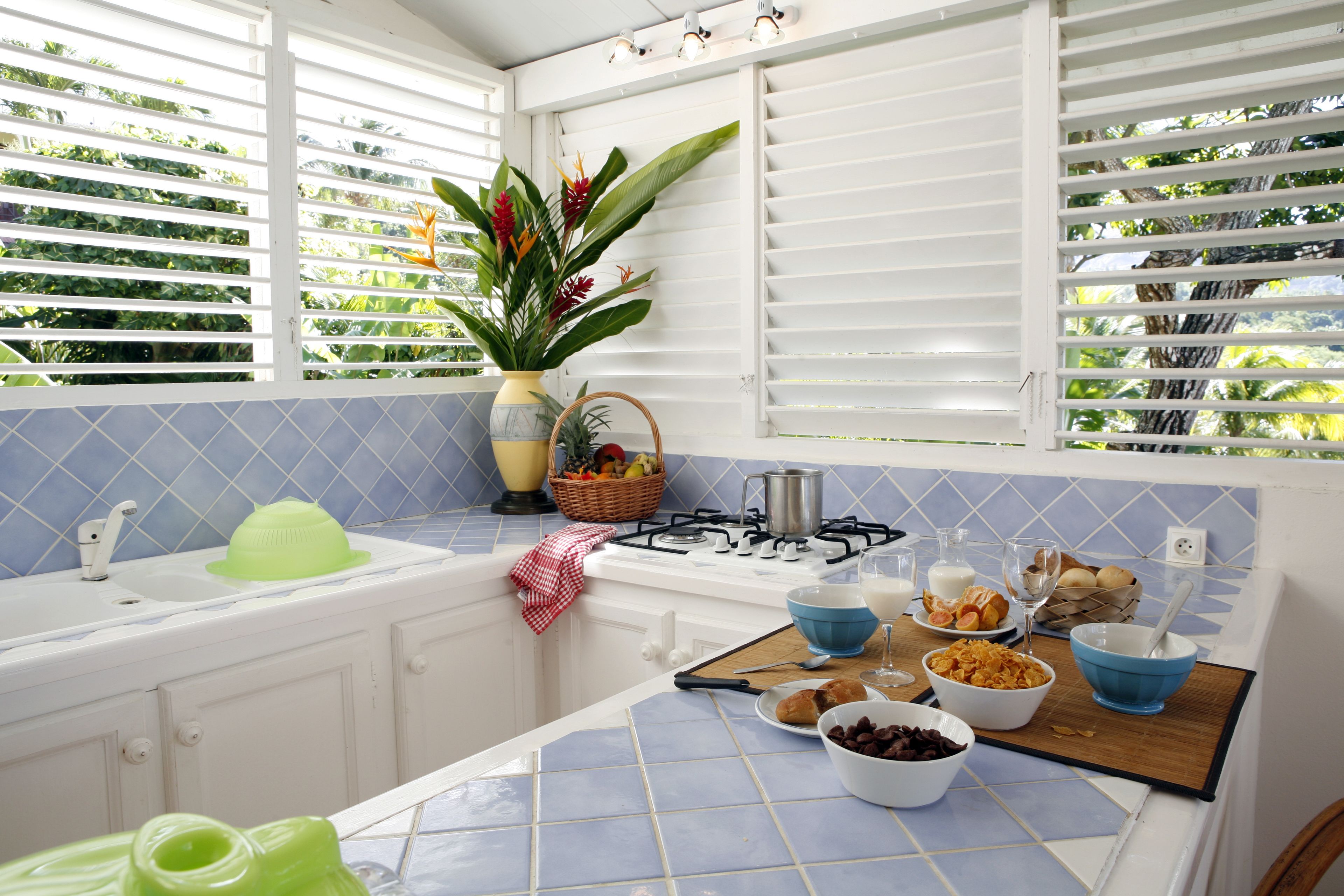 comfort apartment, 2 bedrooms, kitchen, garden view (60 m2) | private kitchen | fridge, microwave, electric kettle, cleaning supplies