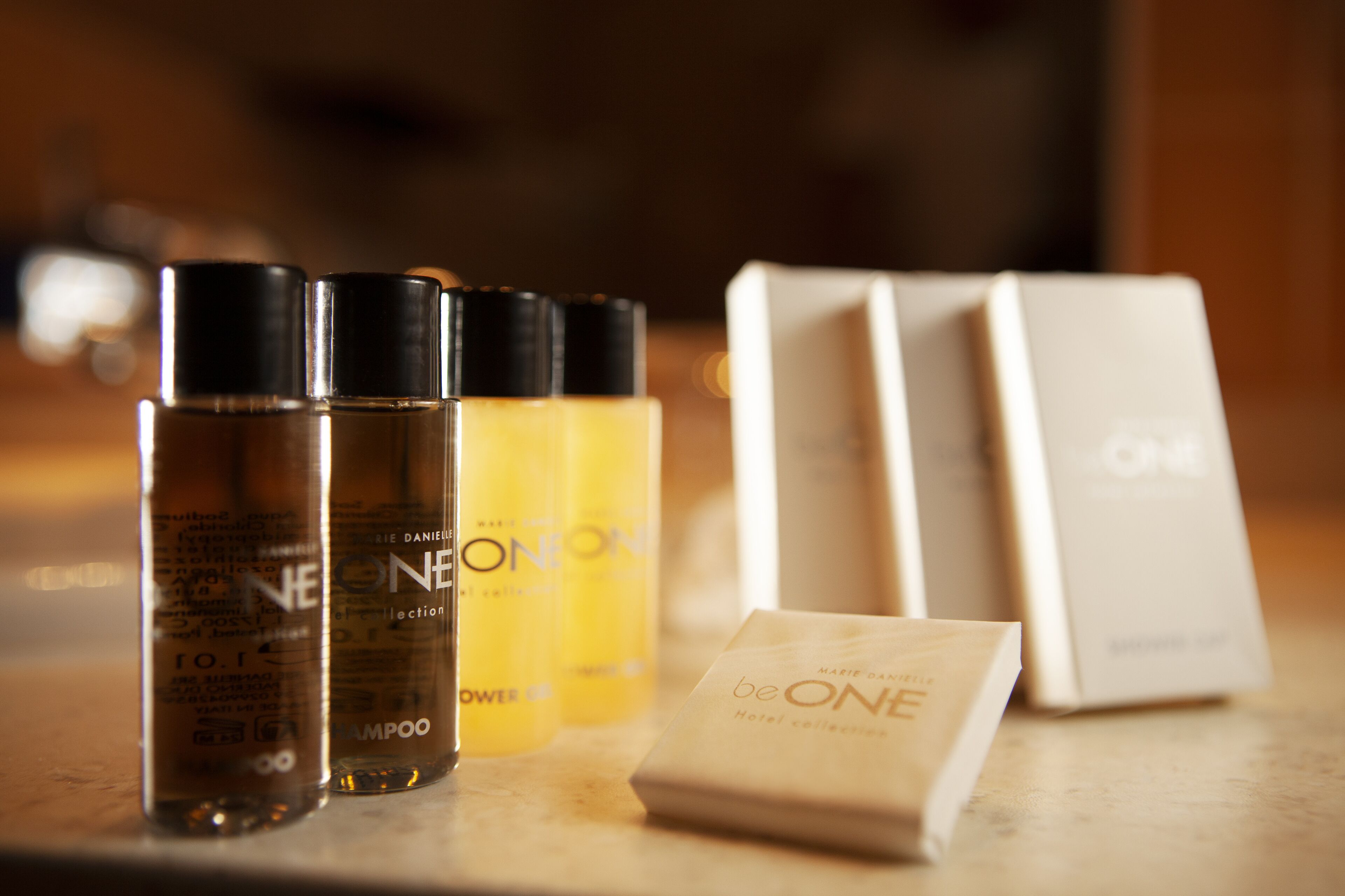 free toiletries, hair dryer, towels