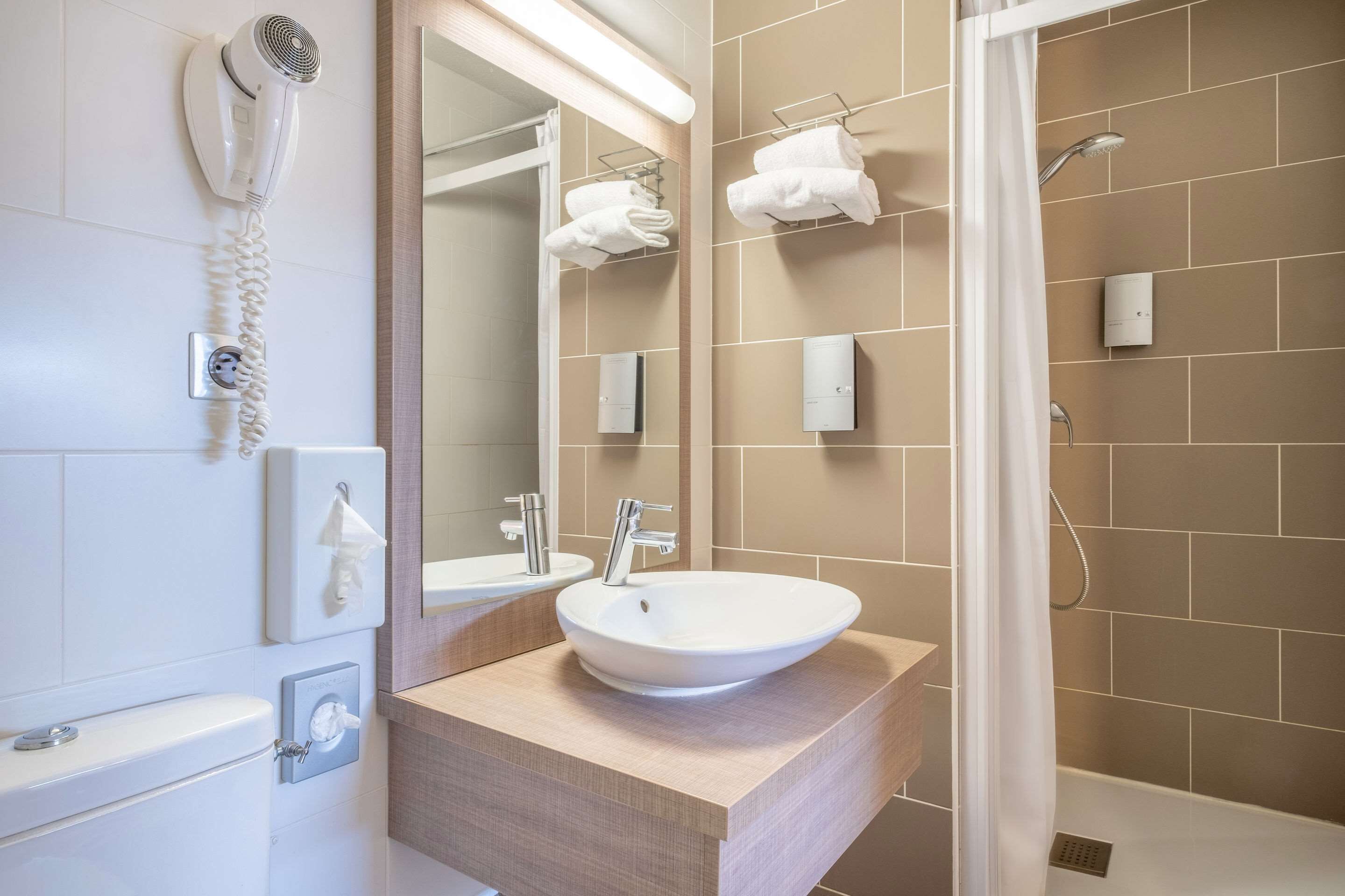 Free toiletries, hair dryer, towels