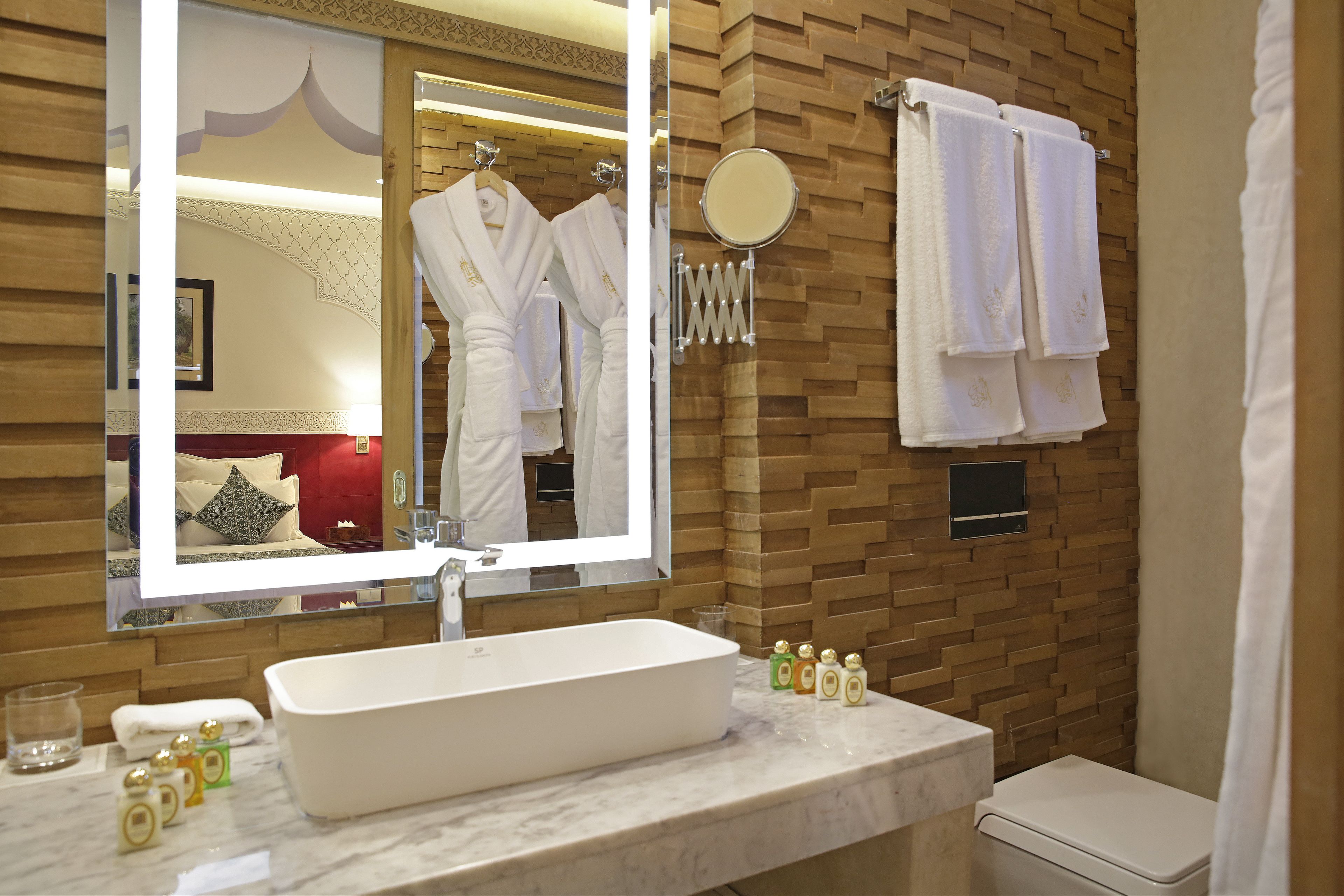 junior room douiriya | bathroom | rainfall showerhead, free toiletries, hair dryer, bathrobes