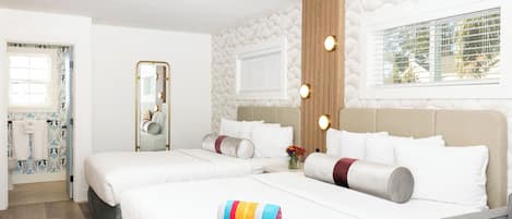 Standard Room, 2 Queen Beds, Non Smoking | Iron/ironing board, free WiFi, bed sheets