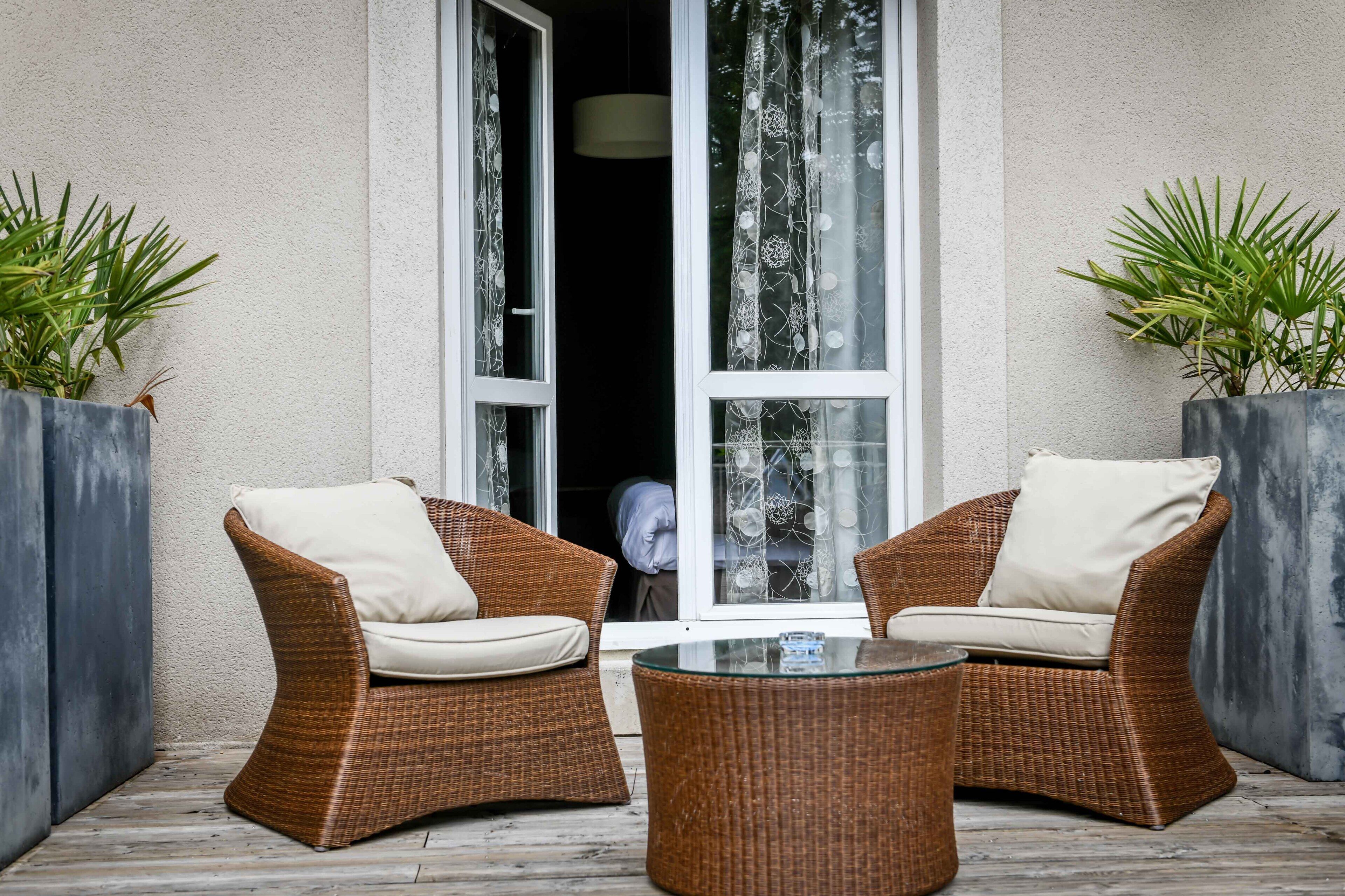 superior room, 1 queen bed with sofa bed (pavillon) | terrace/patio