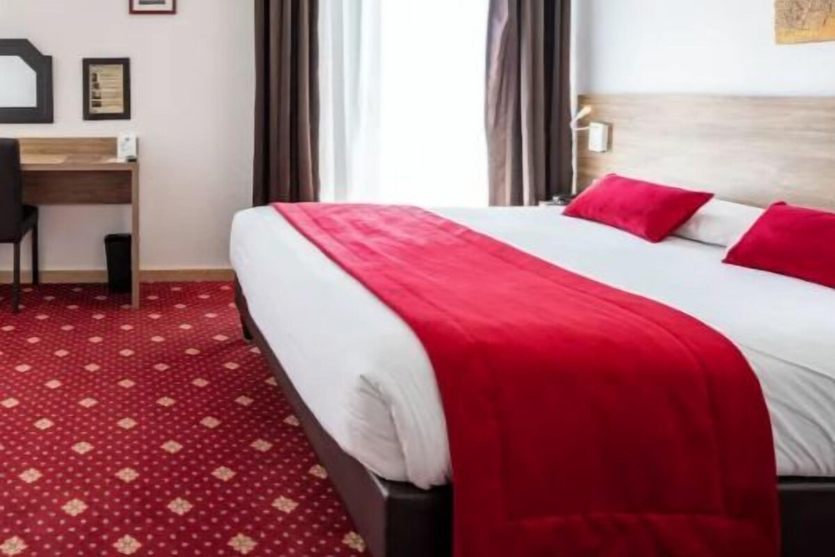 Blackout curtains, soundproofing, iron/ironing board (on request)