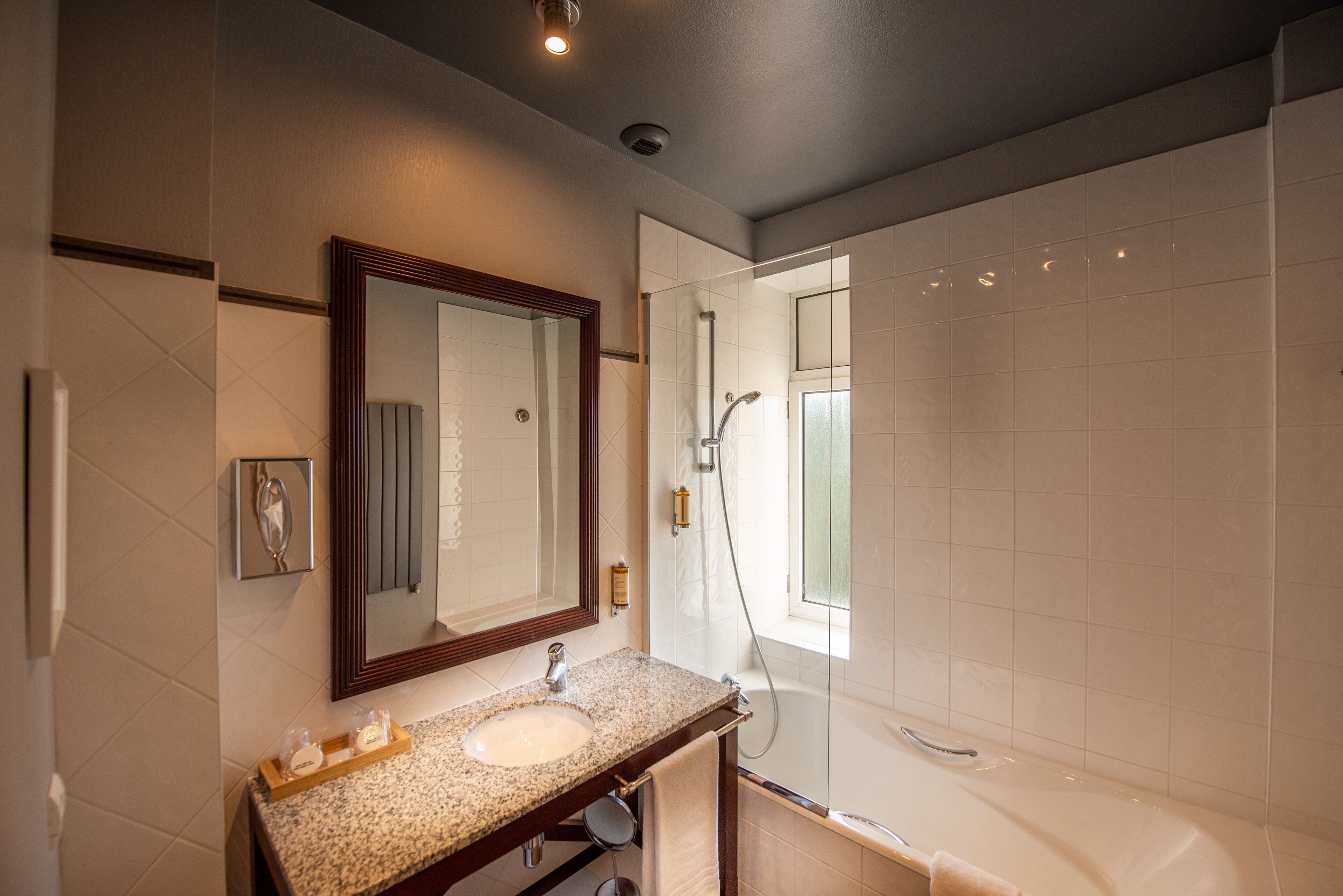 free toiletries, hair dryer, bathrobes, slippers