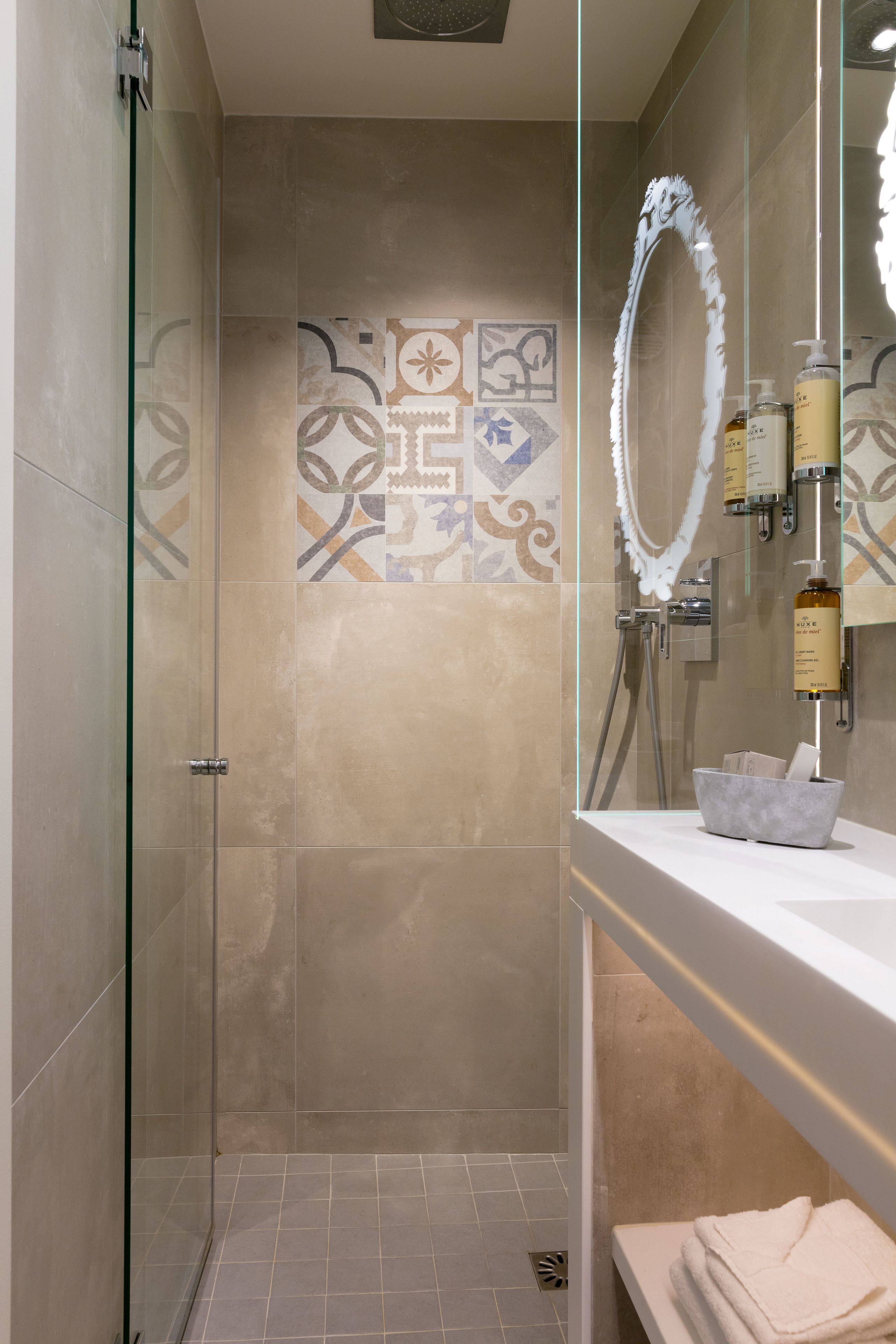 hair dryer, bathrobes, slippers, towels