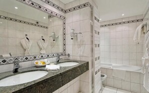 Free toiletries, hair dryer, bathrobes, towels