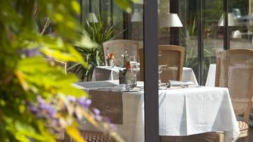 Lunch, dinner served; French cuisine, garden views