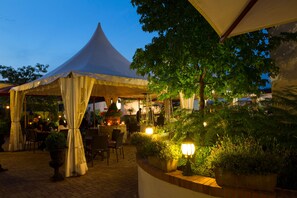 Outdoor banquet area