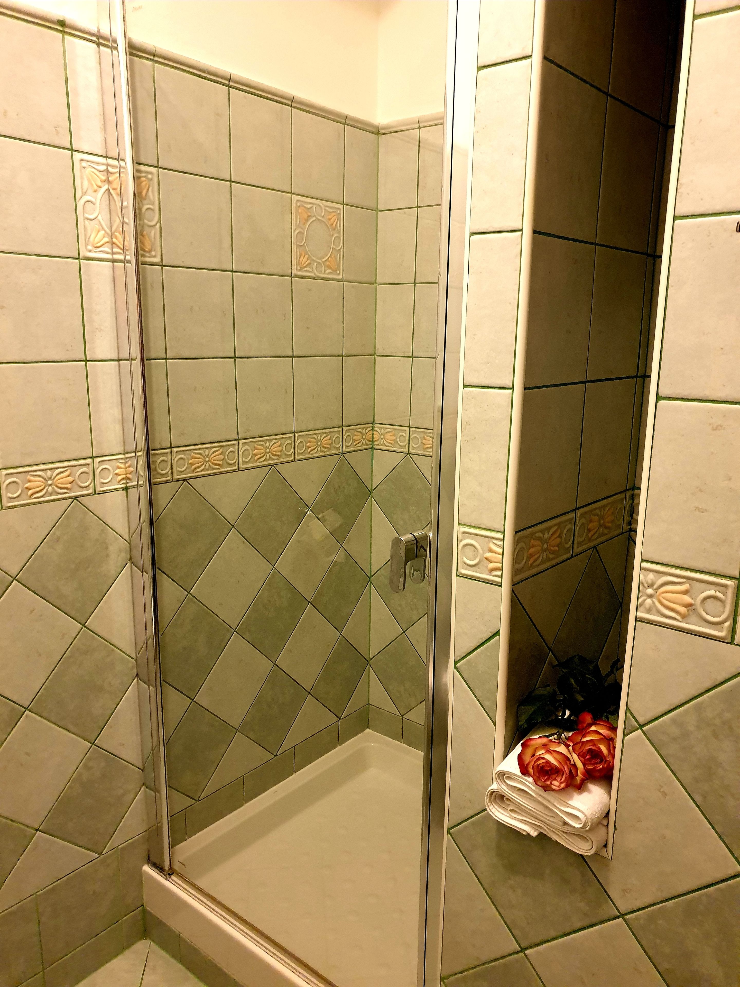 double room | bathroom | shower, free toiletries, hair dryer, towels