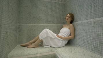Steam room, body treatments, body wraps, body scrubs, facials