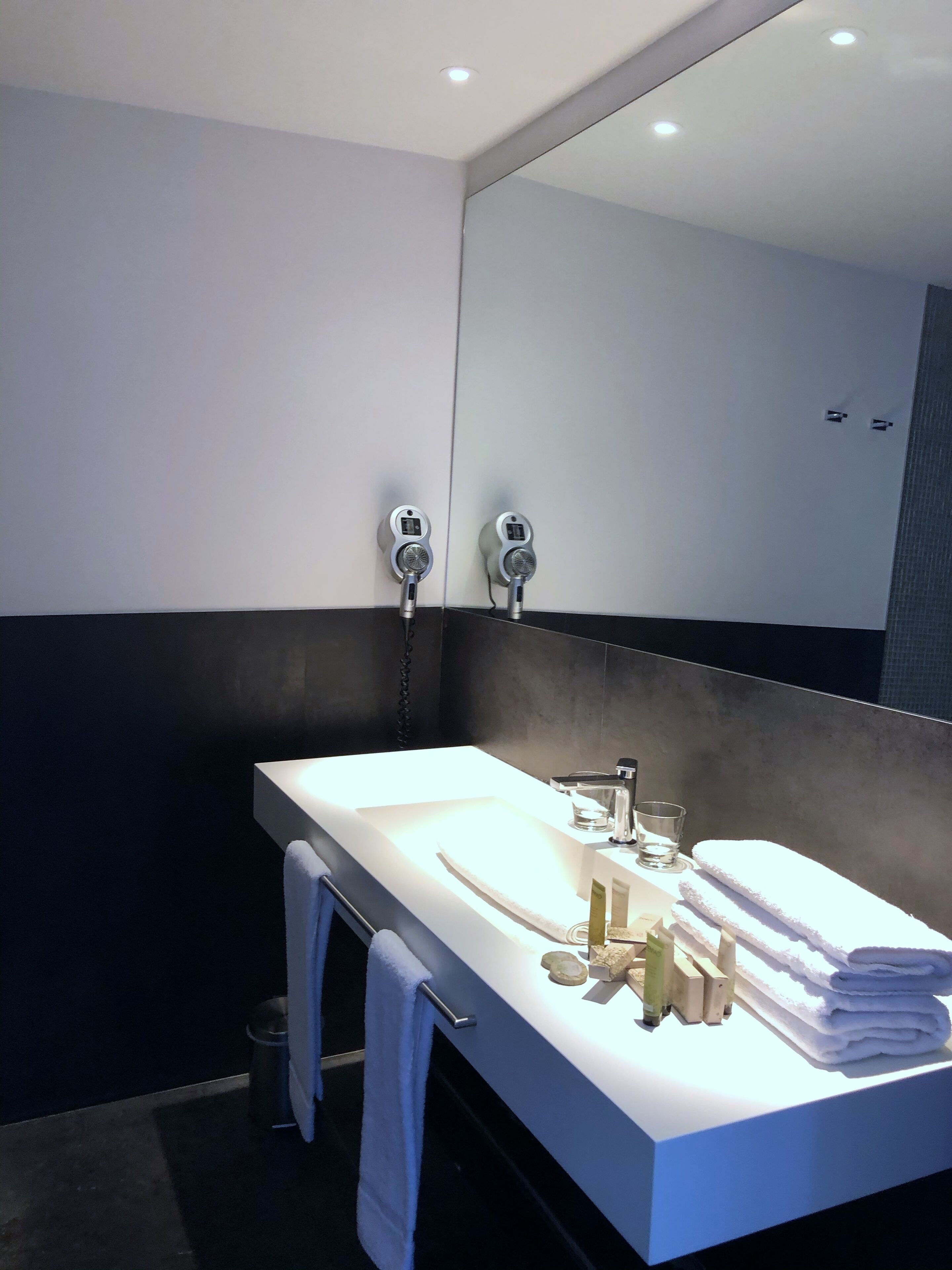 deluxe double room | bathroom | shower, rainfall showerhead, free toiletries, hair dryer