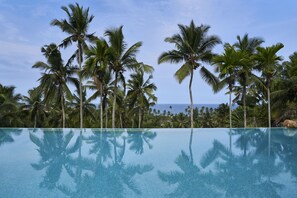Outdoor pool, pool umbrellas