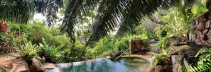 A lush garden with a small pool, surrounded by dense foliage and a stone wall. - Taj Green Cove Resort & Spa Kovalam (Thiruvananthapuram)
