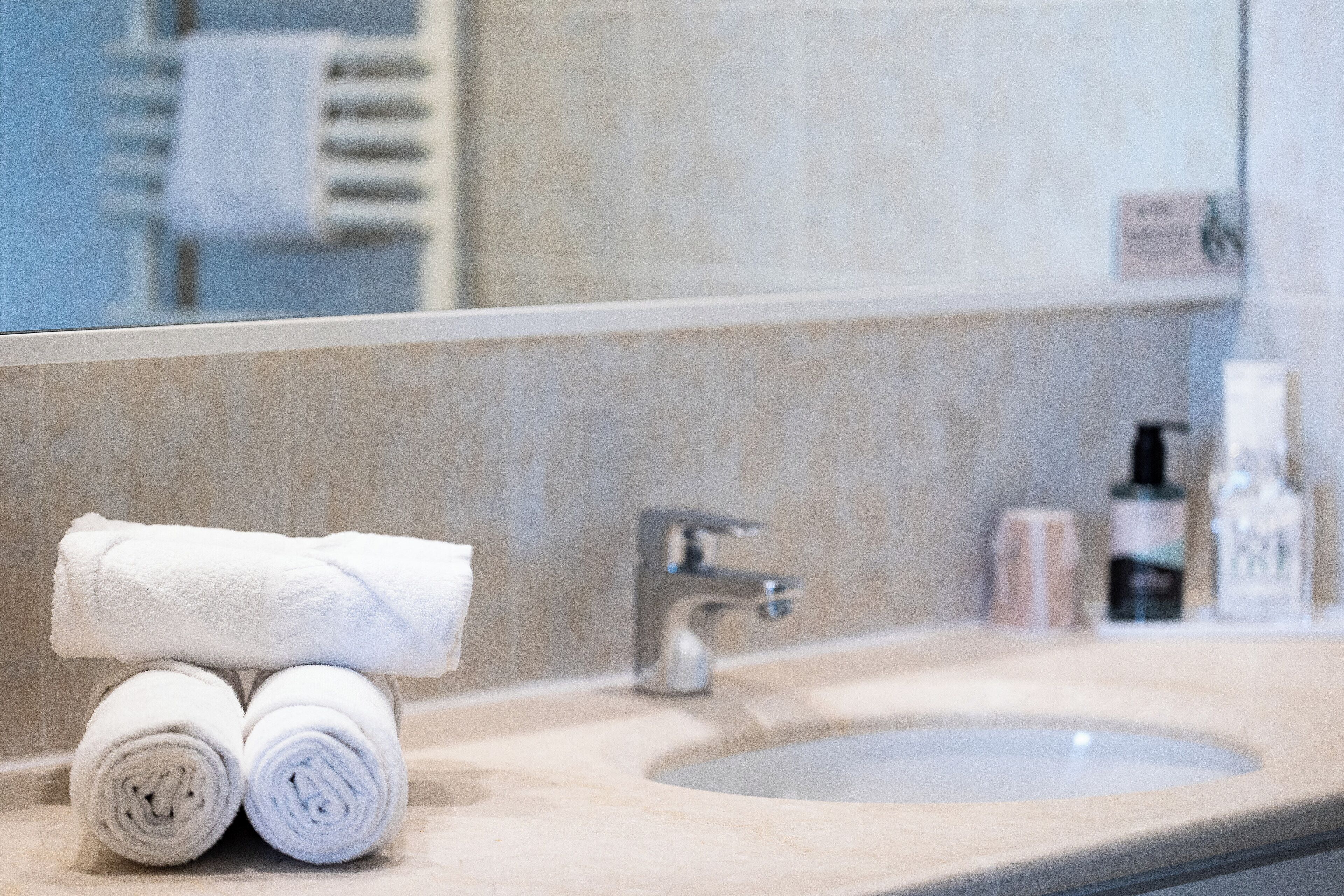 free toiletries, hair dryer, bathrobes, slippers