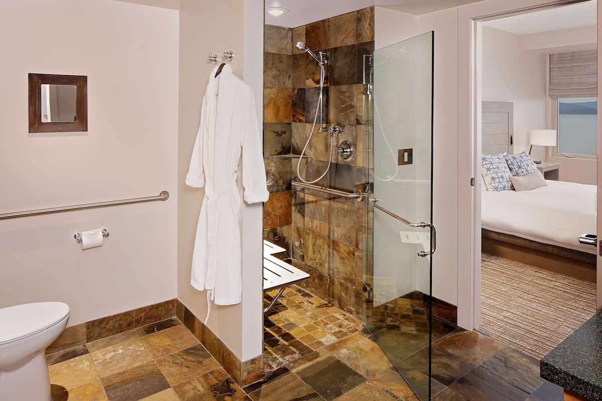 Room, 1 Bedroom, Accessible (Mobility & Hearing, Roll-in Shower) | Bathroom shower