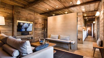 Superior-Chalet, inklusive Oberstaufen Pluskarte | 2 Schlafzimmer, Zimmersafe, Bügeleisen/Bügelbrett, kostenloses WLAN