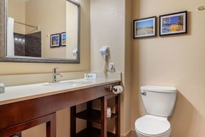 Suite, 2 Queen Beds, Non Smoking | Bathroom | Combined shower/bathtub, free toiletries, hair dryer, towels - Comfort Suites Baytown I - 10 (Baytown)