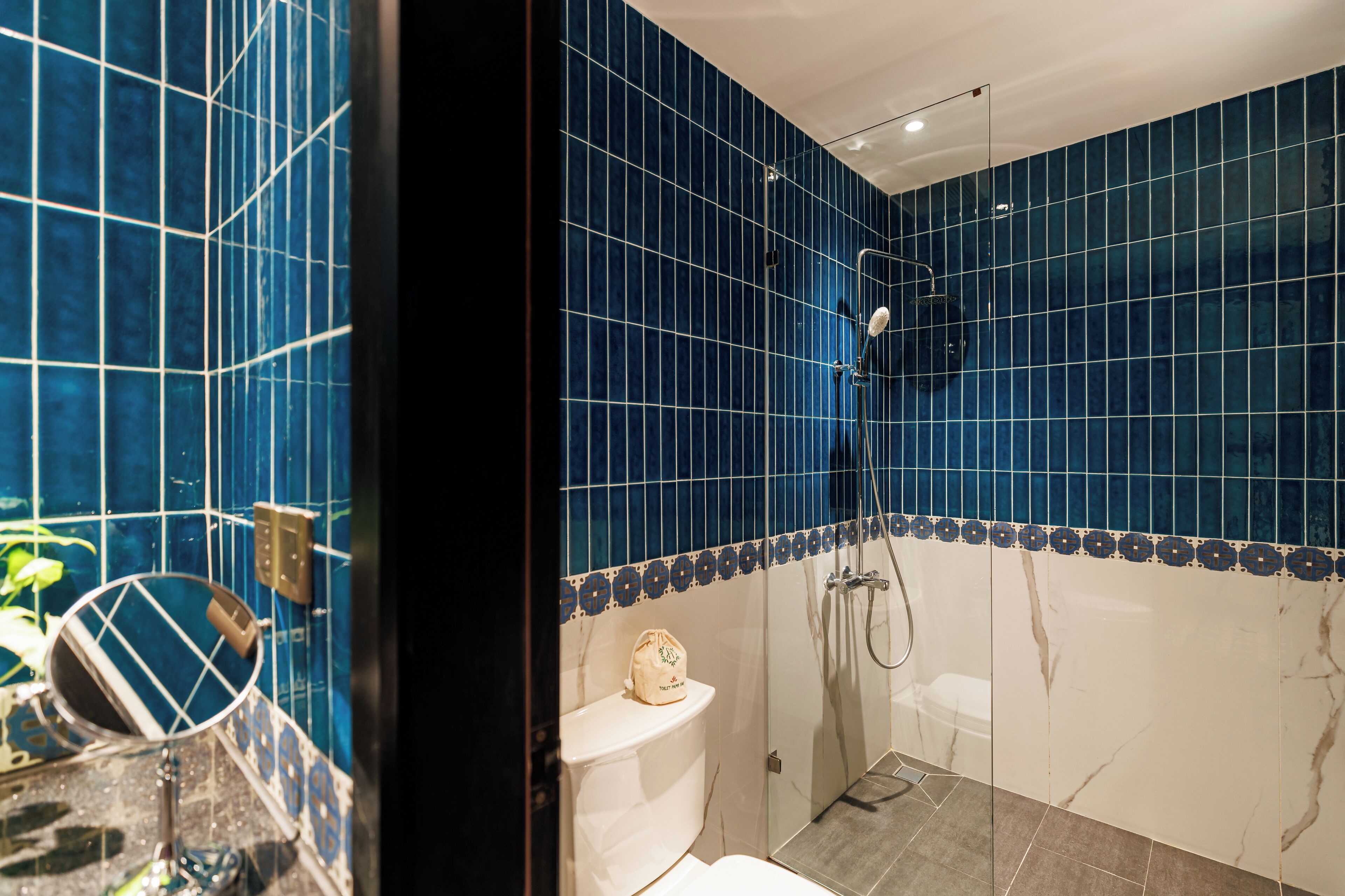 eco-friendly toiletries, hair dryer, bathrobes, slippers