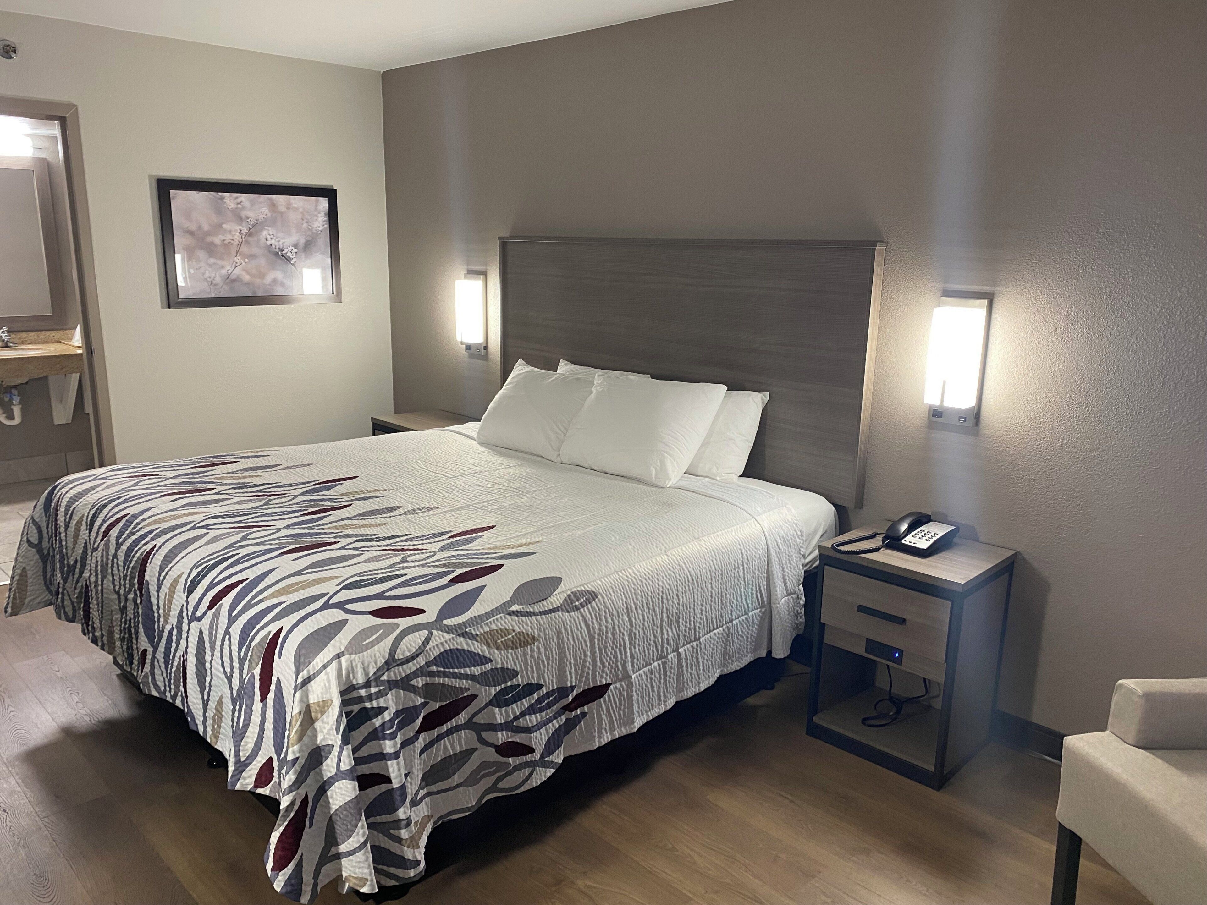 Desk, blackout drapes, iron/ironing board, WiFi (free)